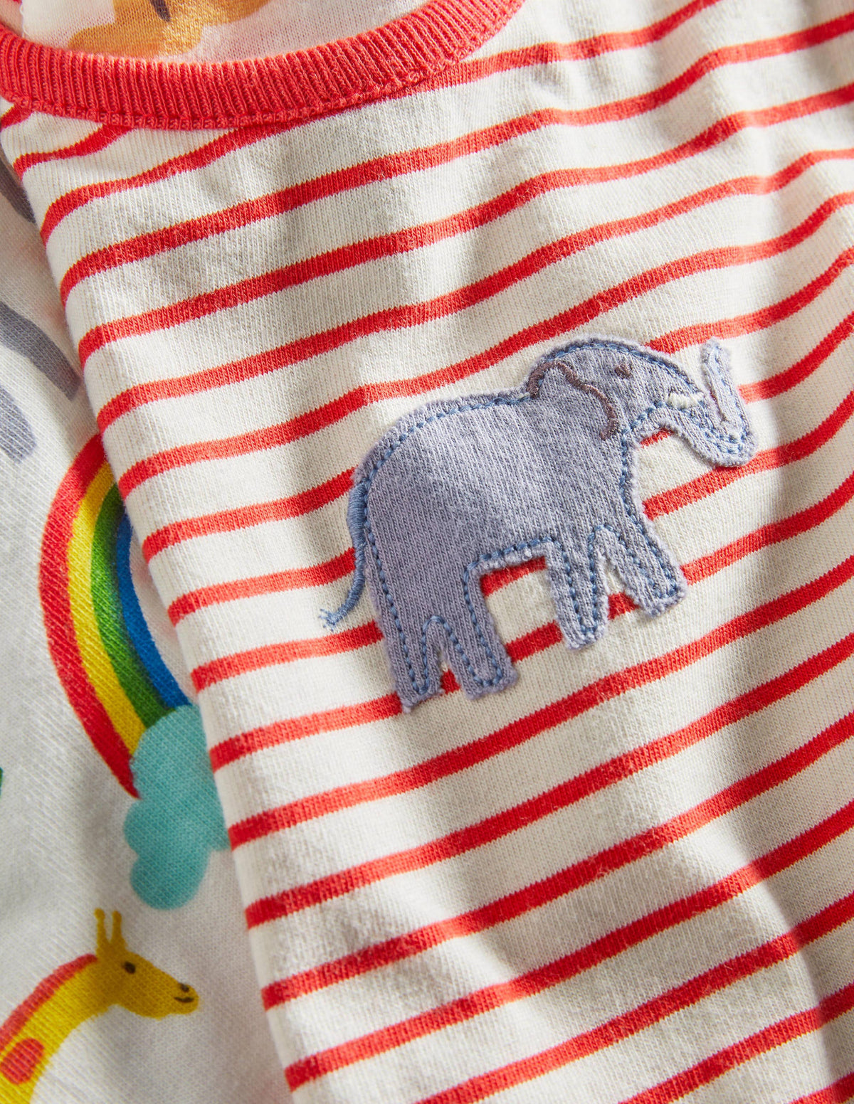 Twin Pack Jersey Rompers-Ivory Rainbow Jungle-3