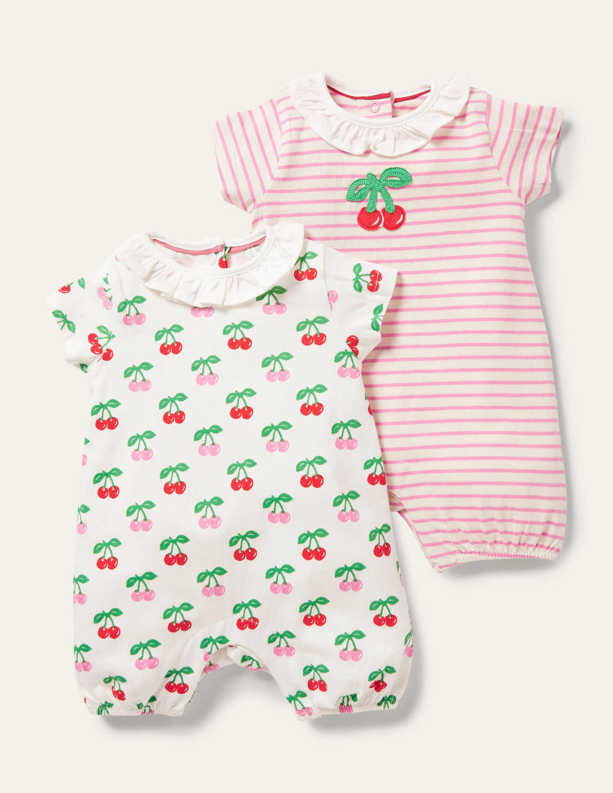 Twin Pack Rompers-Molly Mahon Cherries - Image 1