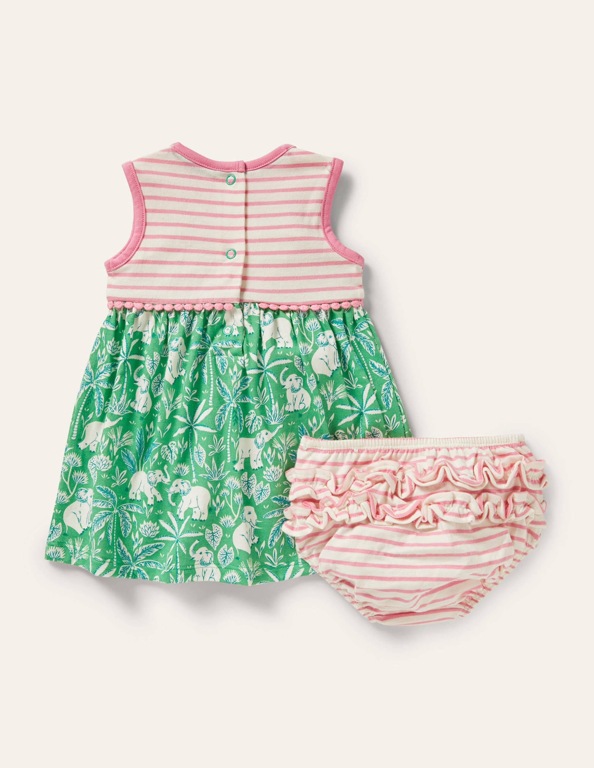 Sleeveless Jersey Dress-Aloe Green Elephant Palm - Image 2