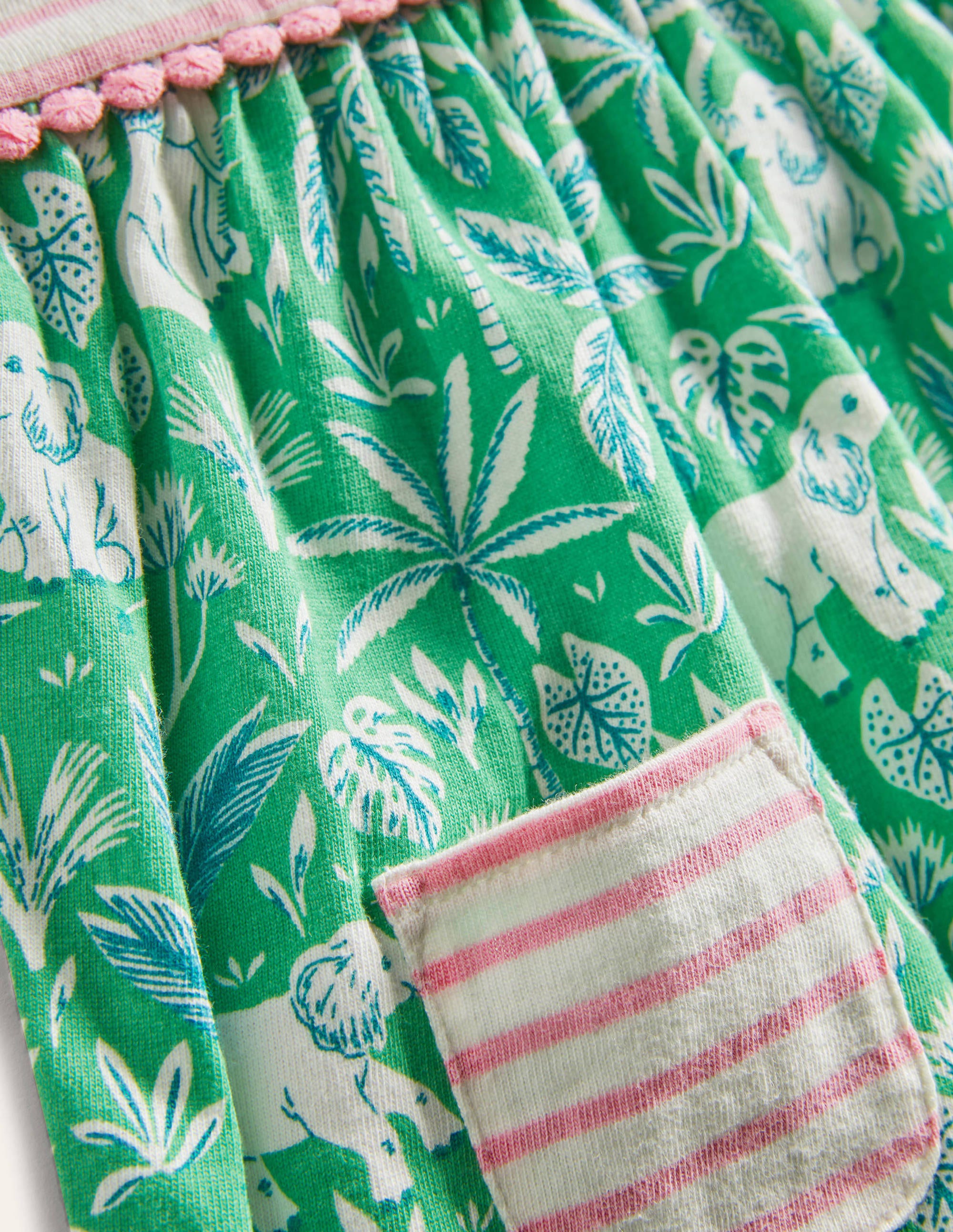 Sleeveless Jersey Dress-Aloe Green Elephant Palm - Image 3