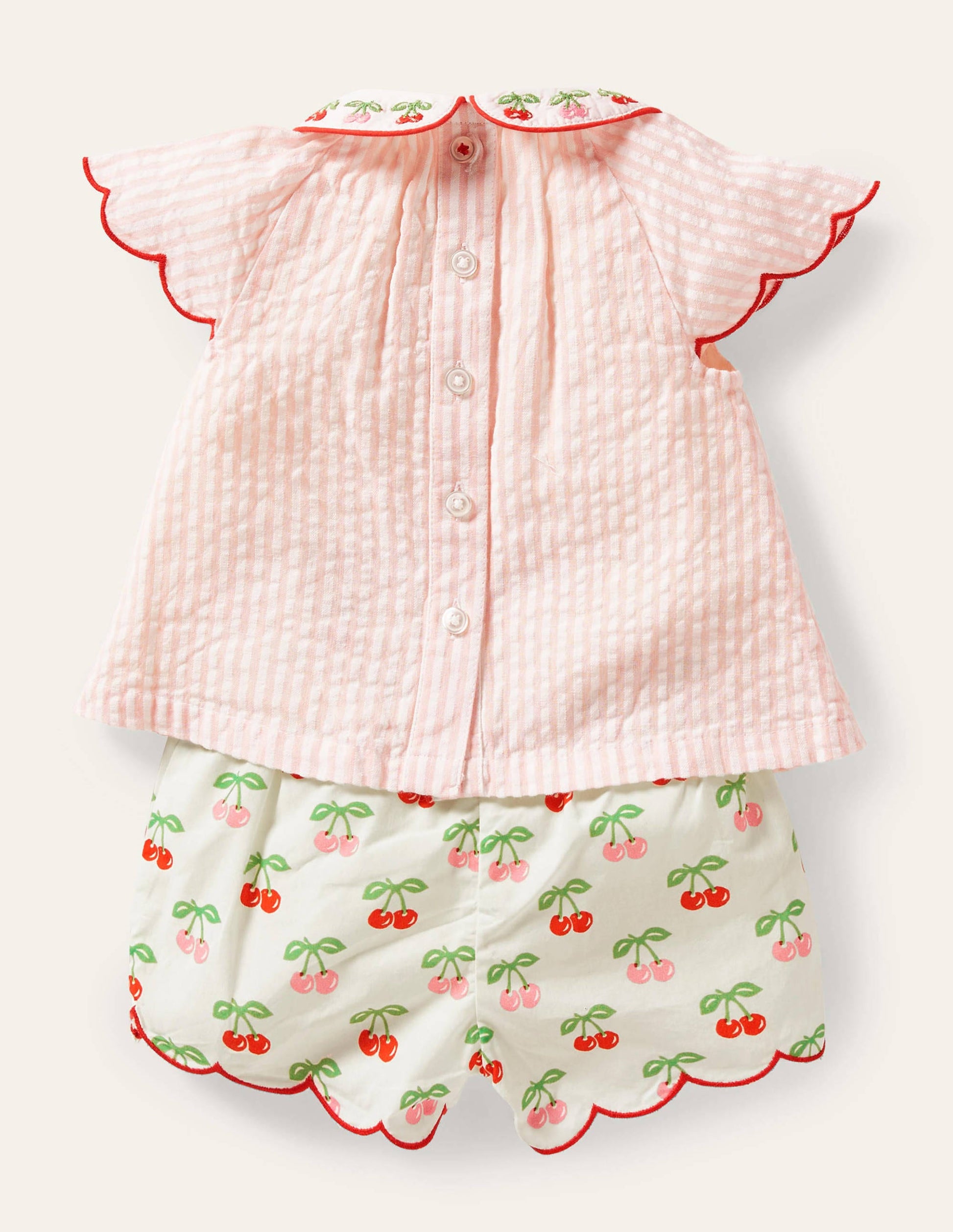 Woven Top and Short Set-Molly Mahon Cherries-1
