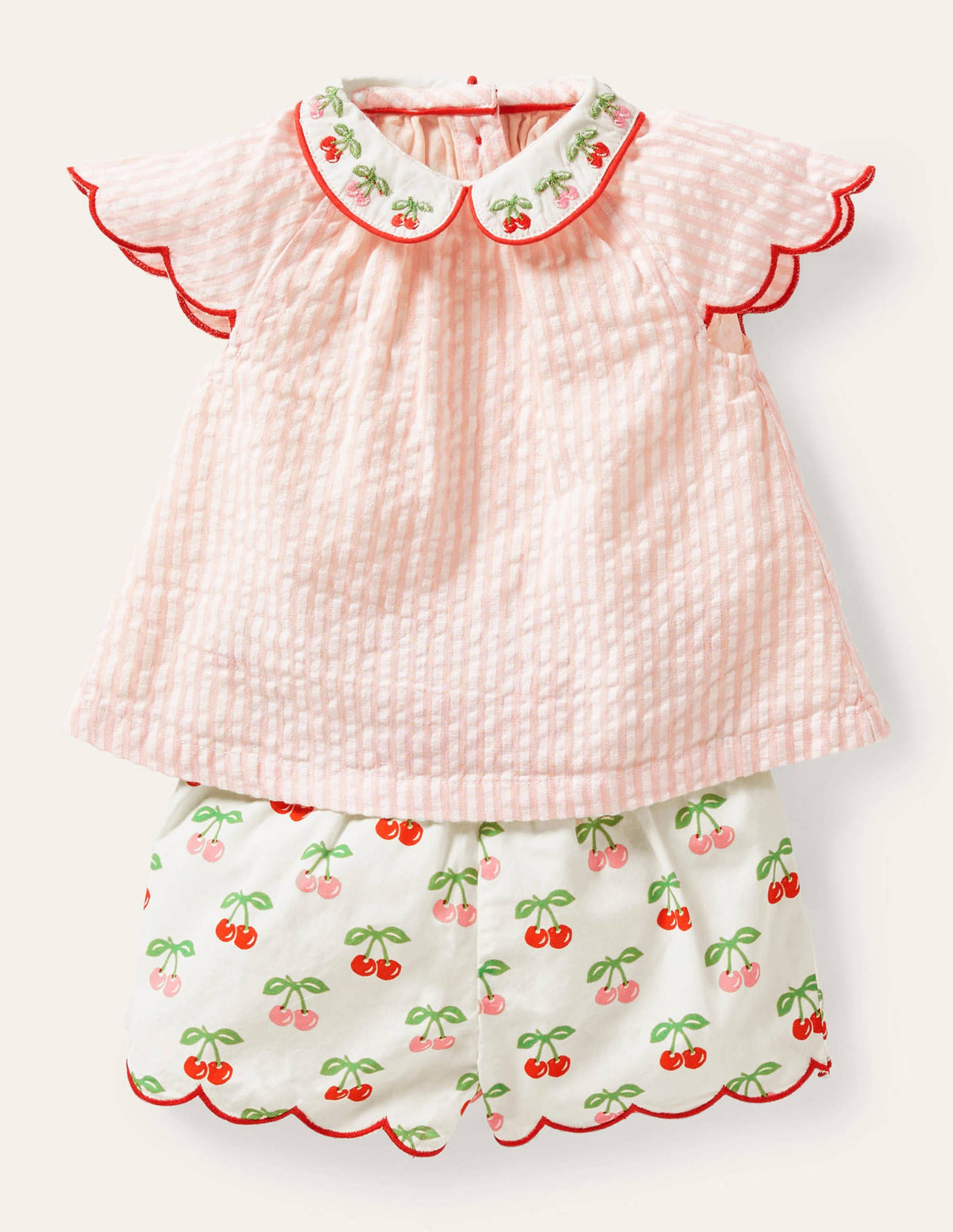 Woven Top and Short Set-Molly Mahon Cherries - Image 2