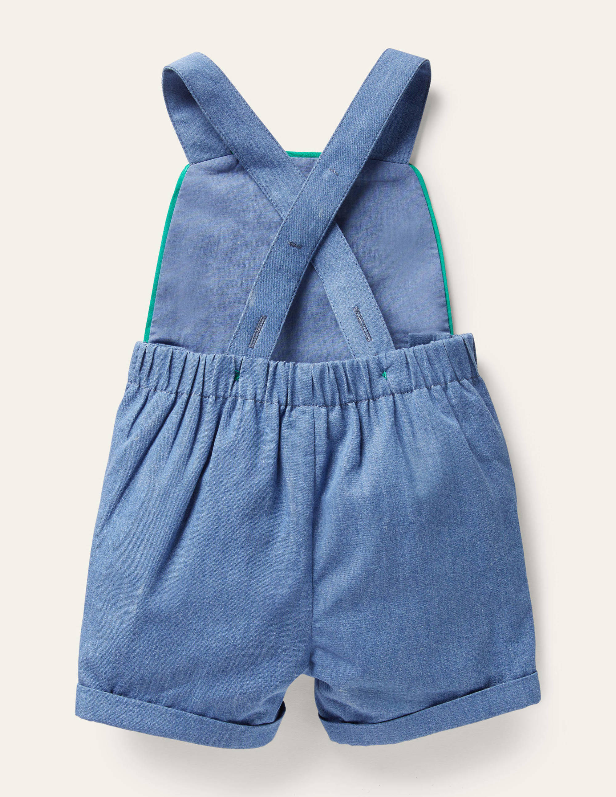 Woven Short Dungaree-Mid Chambray Animals - Image 2