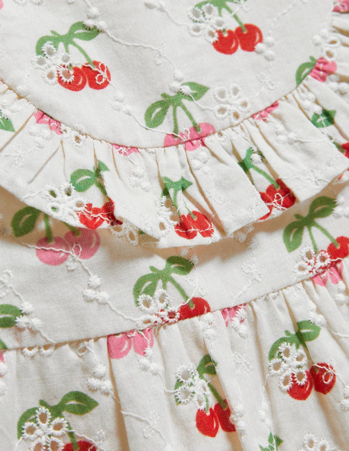 Broderie Woven Dress-Molly Mahon Cherries - Image 3