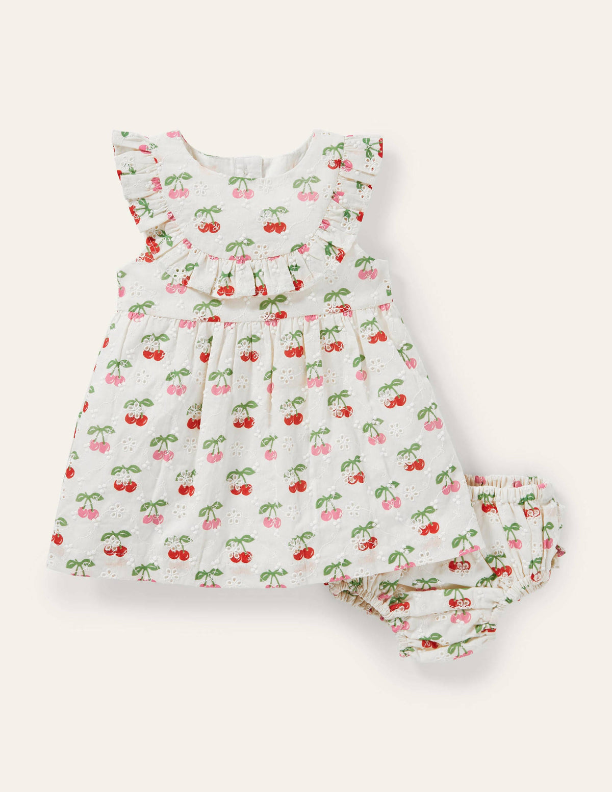 Broderie Woven Dress-Molly Mahon Cherries - Image 1