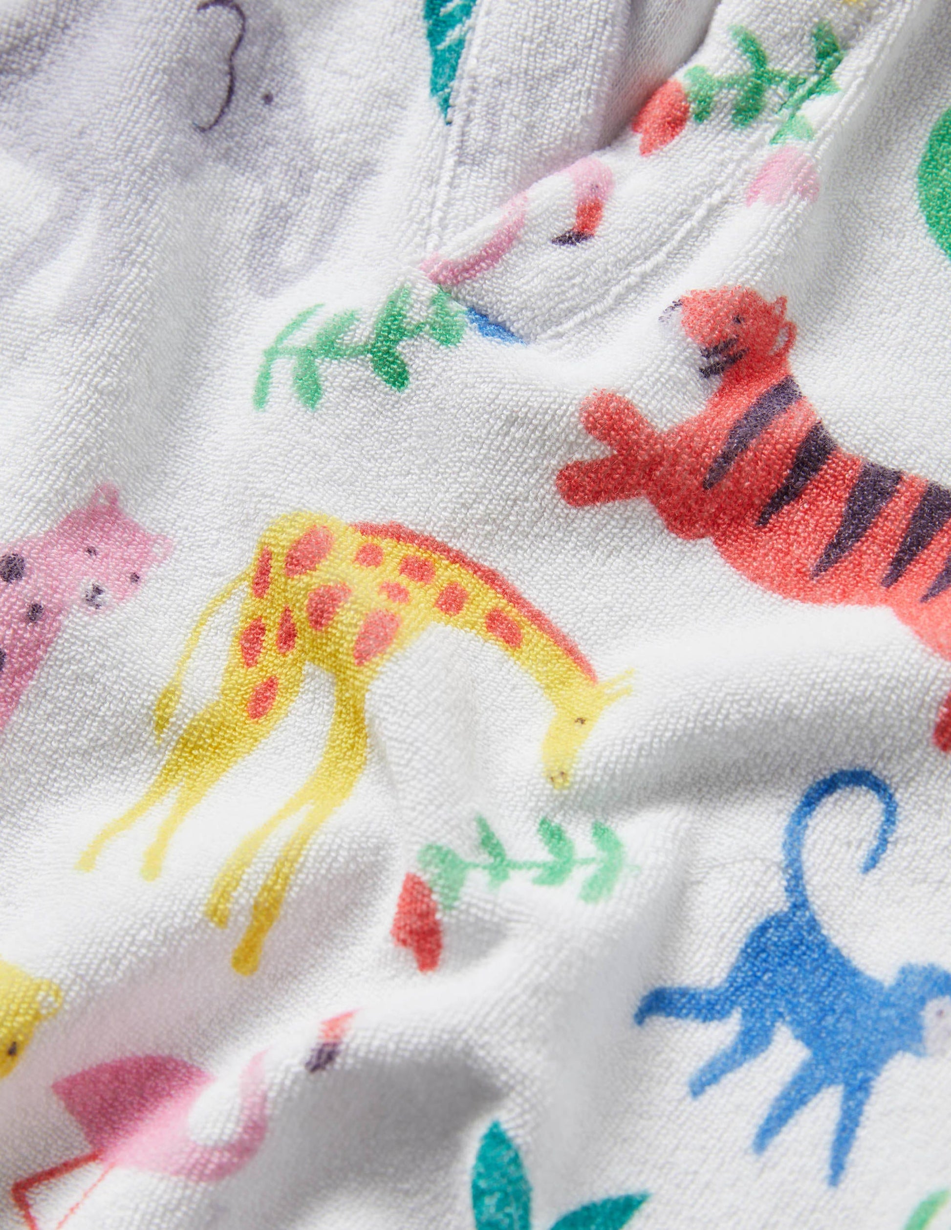 Towelling Throw On-Multi Jungle Stamp-3