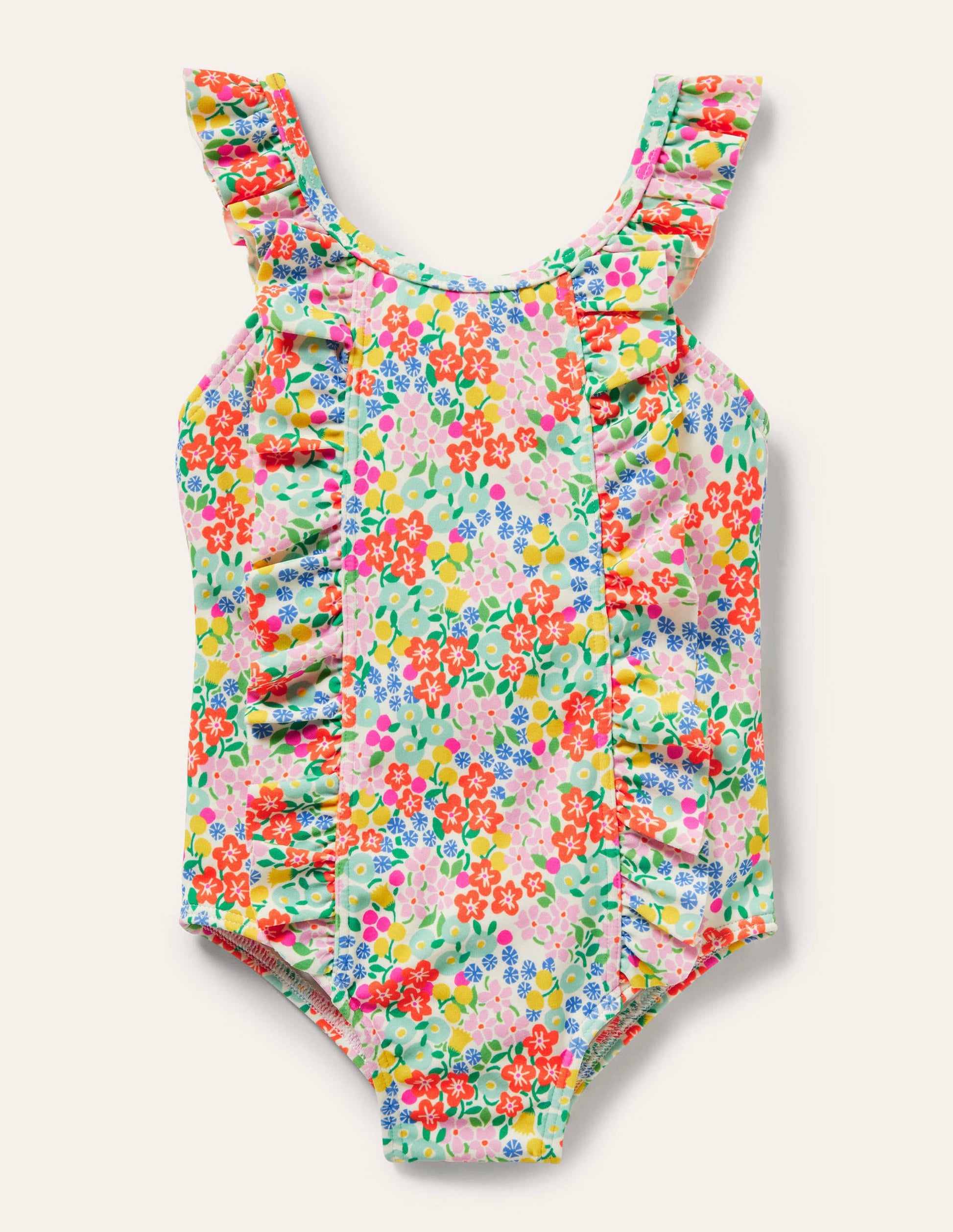 Bow Back Swimsuit-Sweetcorn Tropical Flowerbed-1