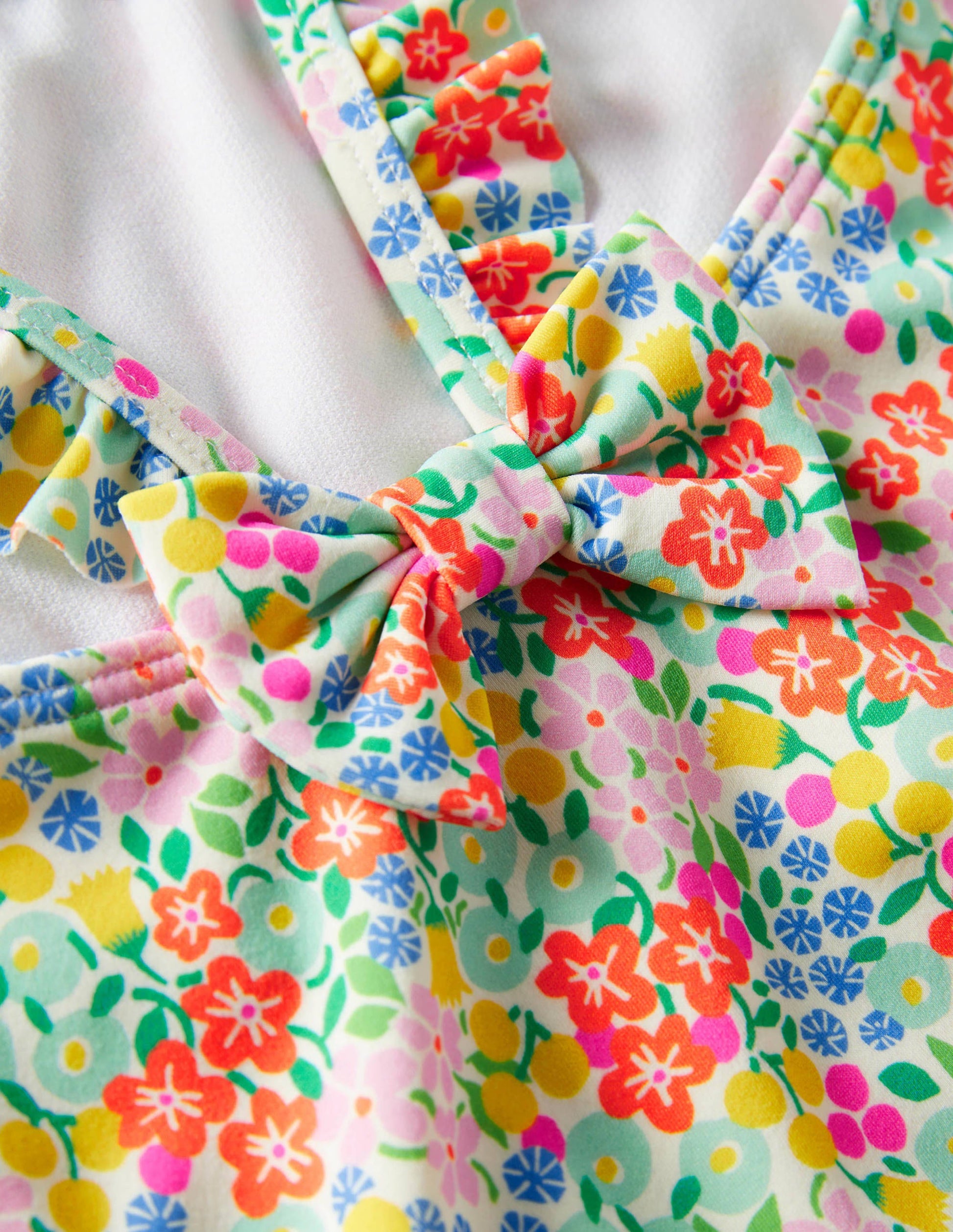 Bow Back Swimsuit-Sweetcorn Tropical Flowerbed-3