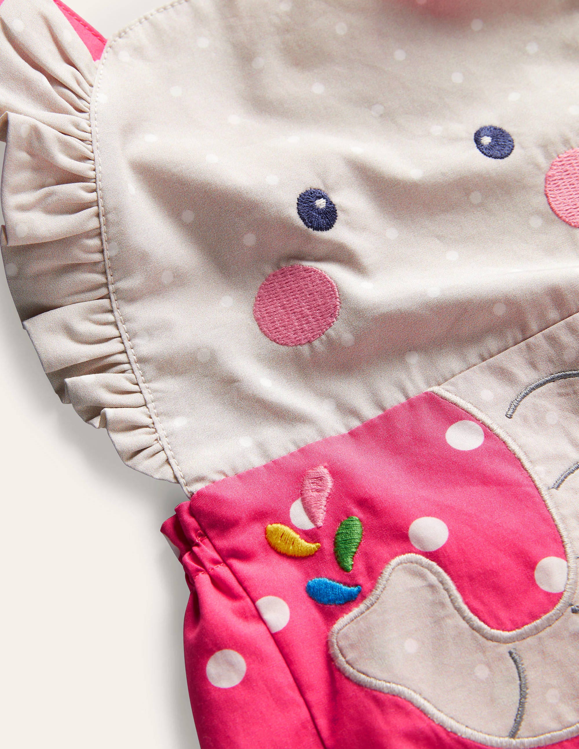 Woven Novelty Romper-Coral Reef Spot Elephant - Image 3