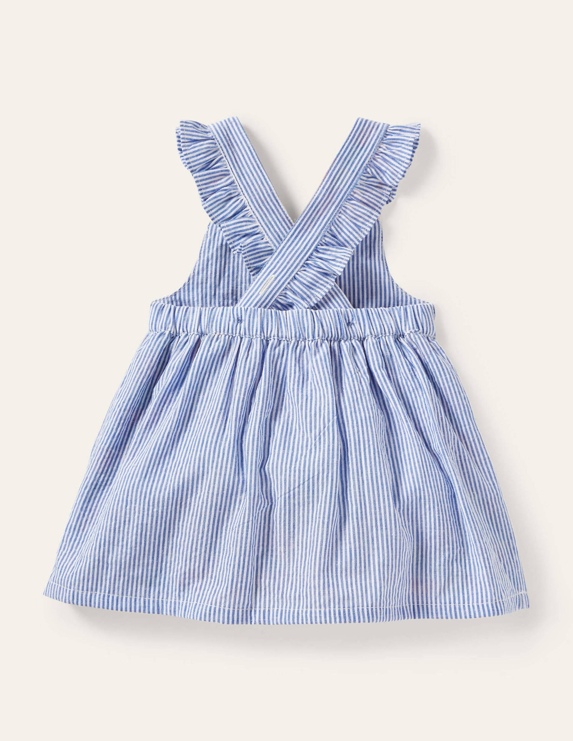 Woven Appliqué Dress-Ivory/Bluebell Flamingo-2