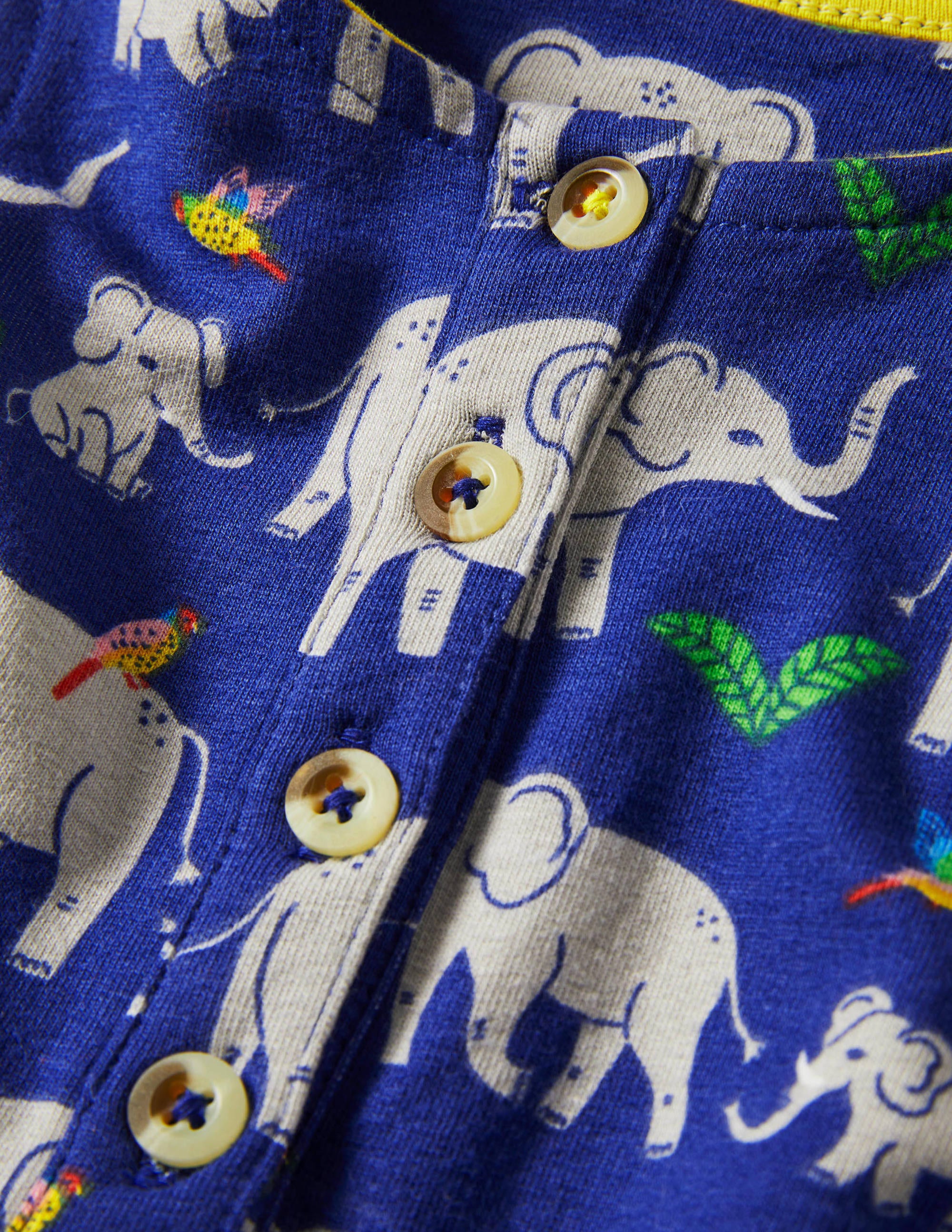 Short Leg Jersey Romper-Starboard Elephants - Image 3