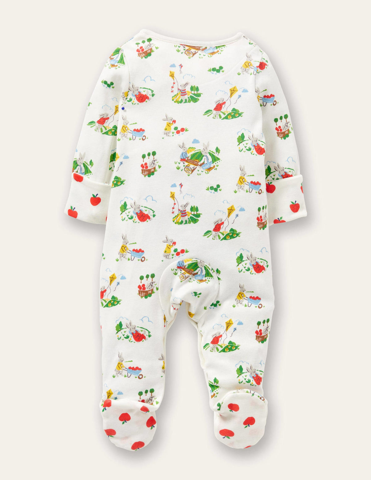 GOTS Organic Sleepsuit-Ivory Daydreaming Bunny-2