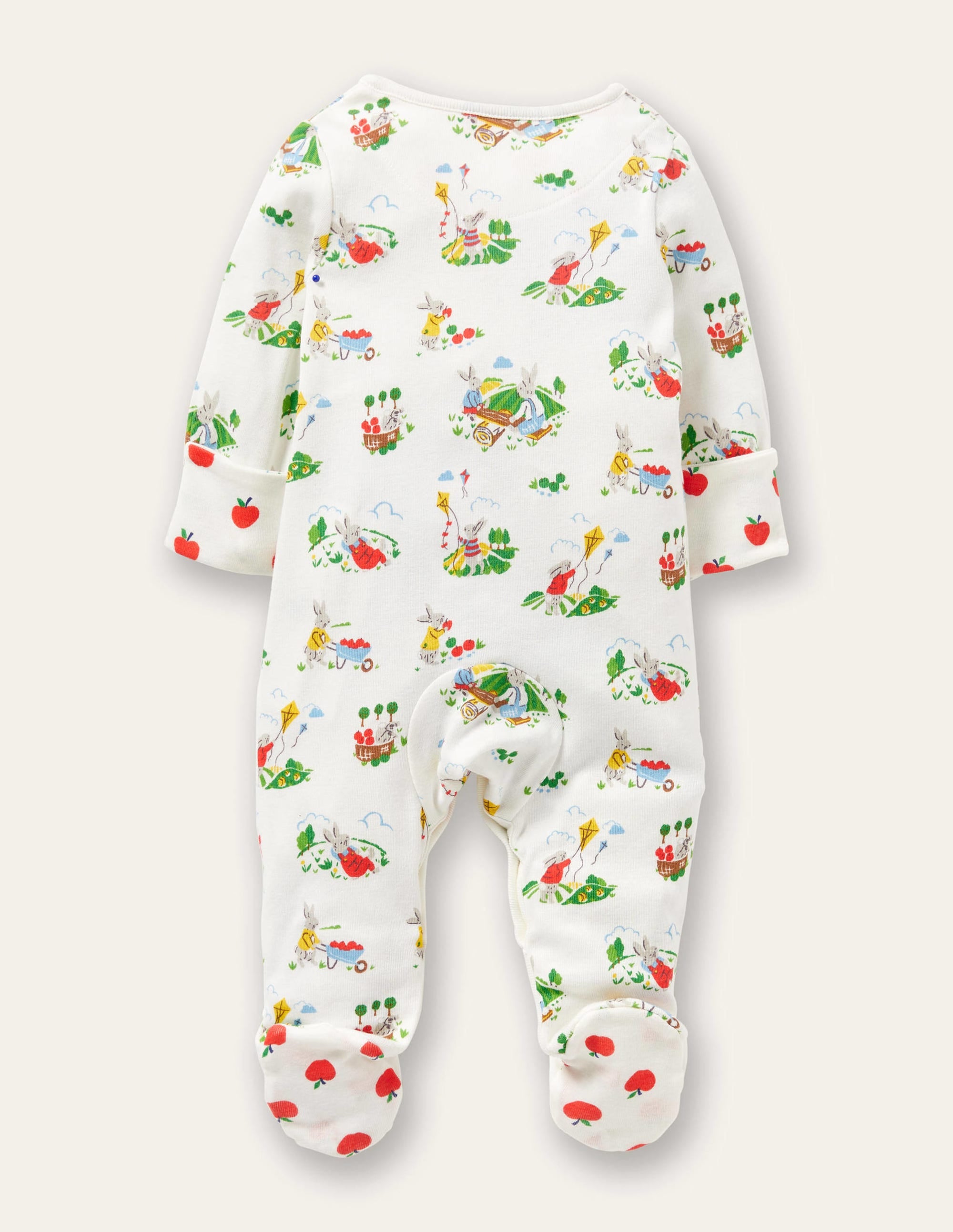 GOTS Organic Sleepsuit-Ivory Daydreaming Bunny - Image 2
