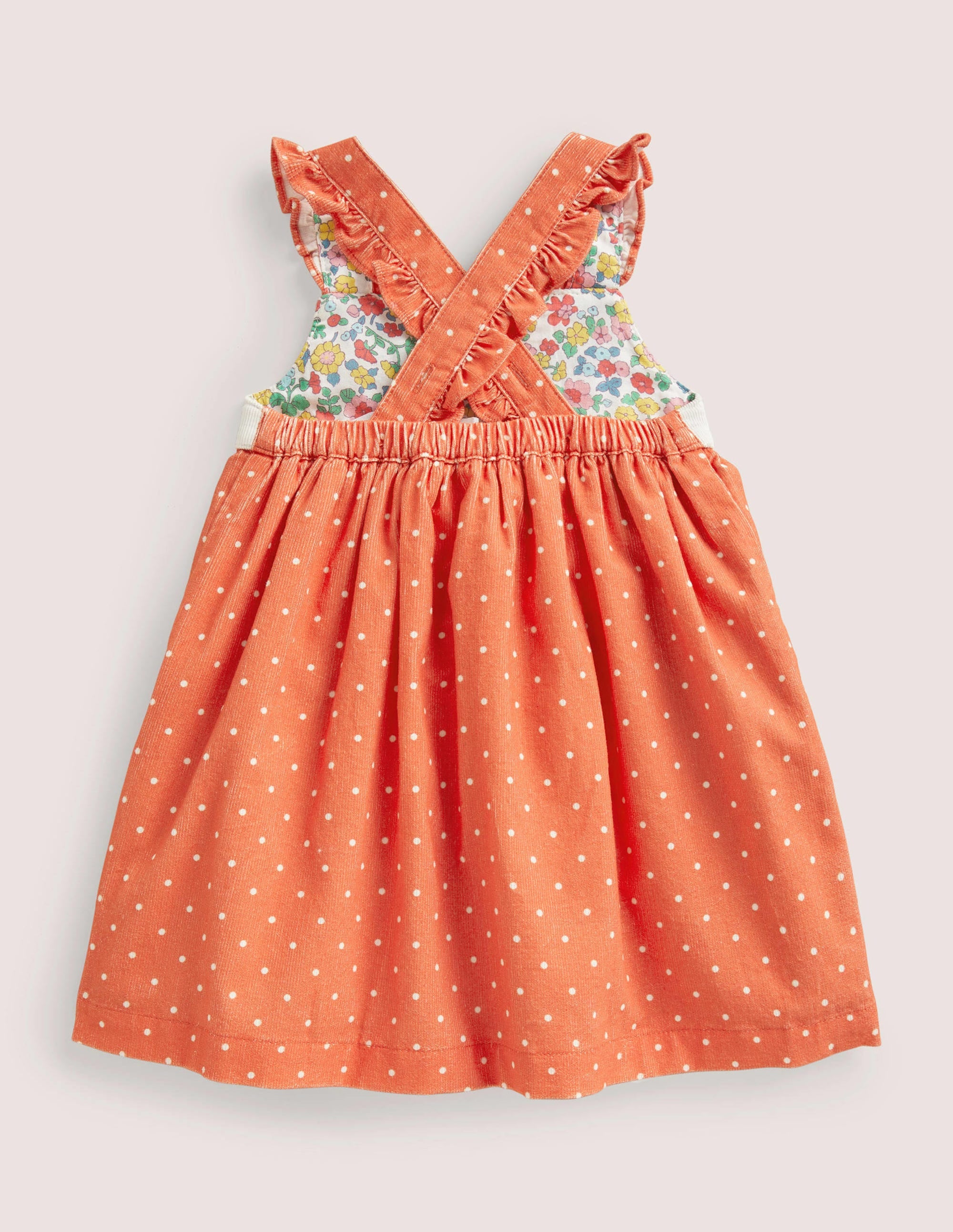Cord Pinnie Dress-Tigerlily Orange Pin Spot Fox - Image 2