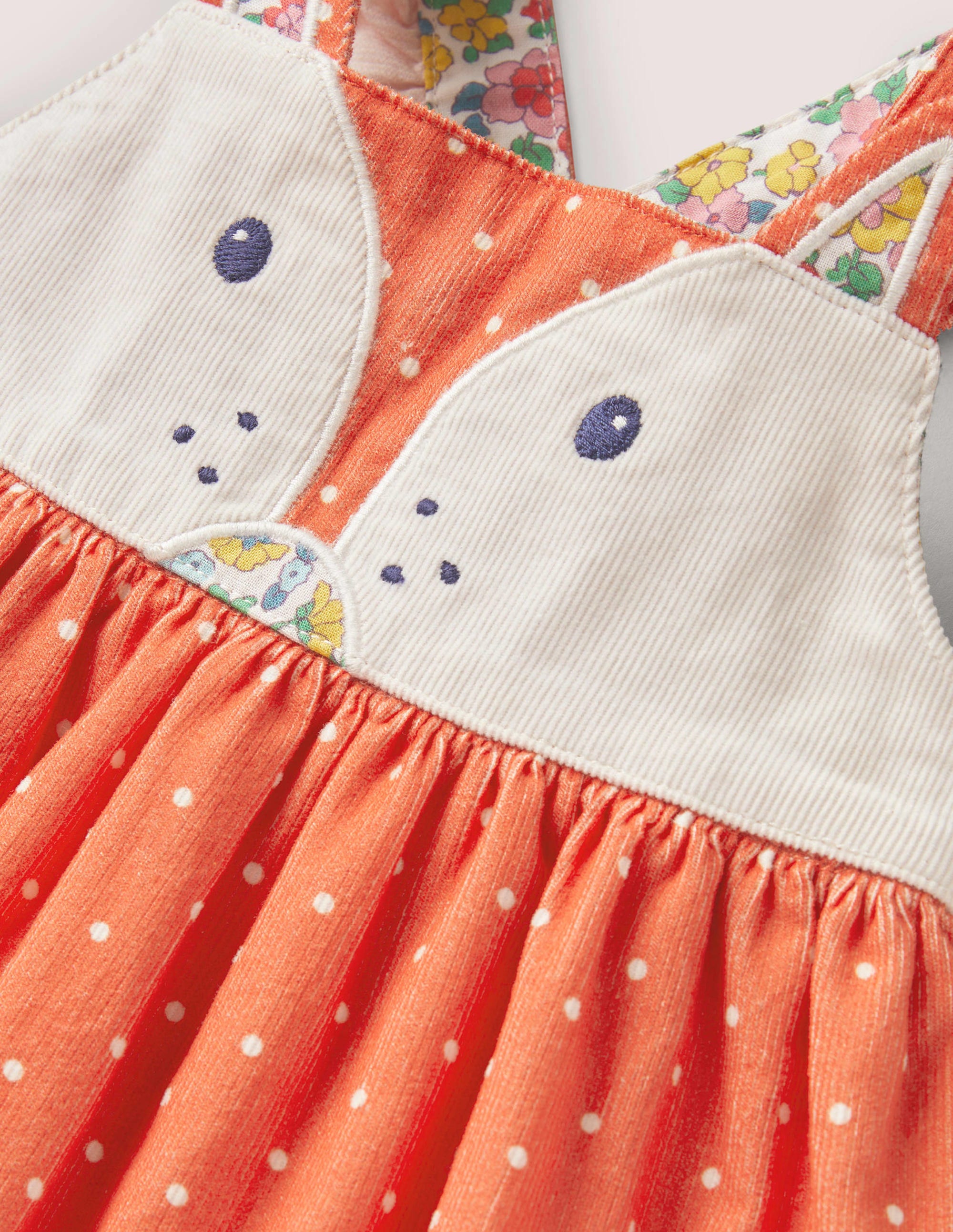 Cord Pinnie Dress-Tigerlily Orange Pin Spot Fox - Image 3