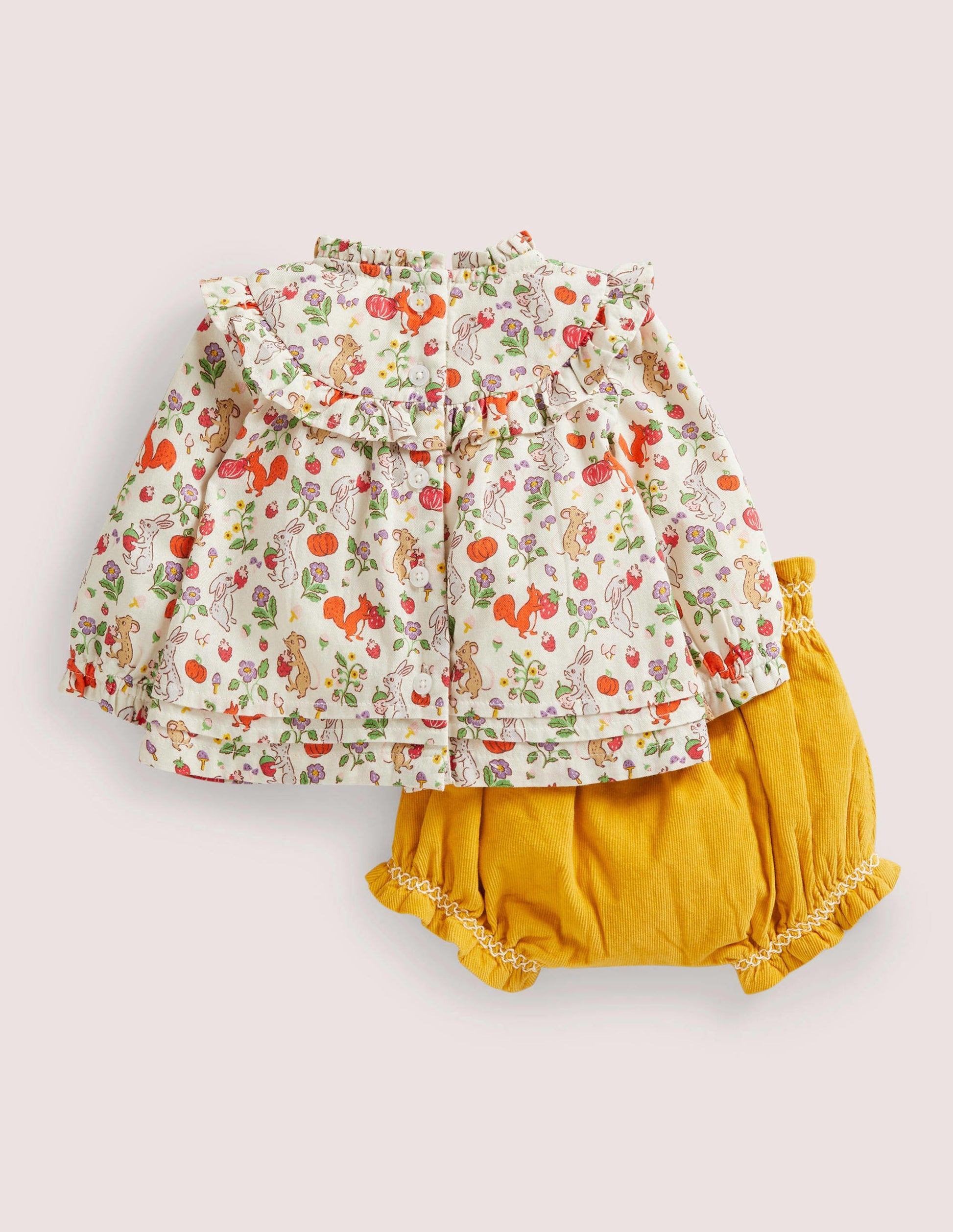 Printed Top and Bloomers-Ivory Woodland Friends-2