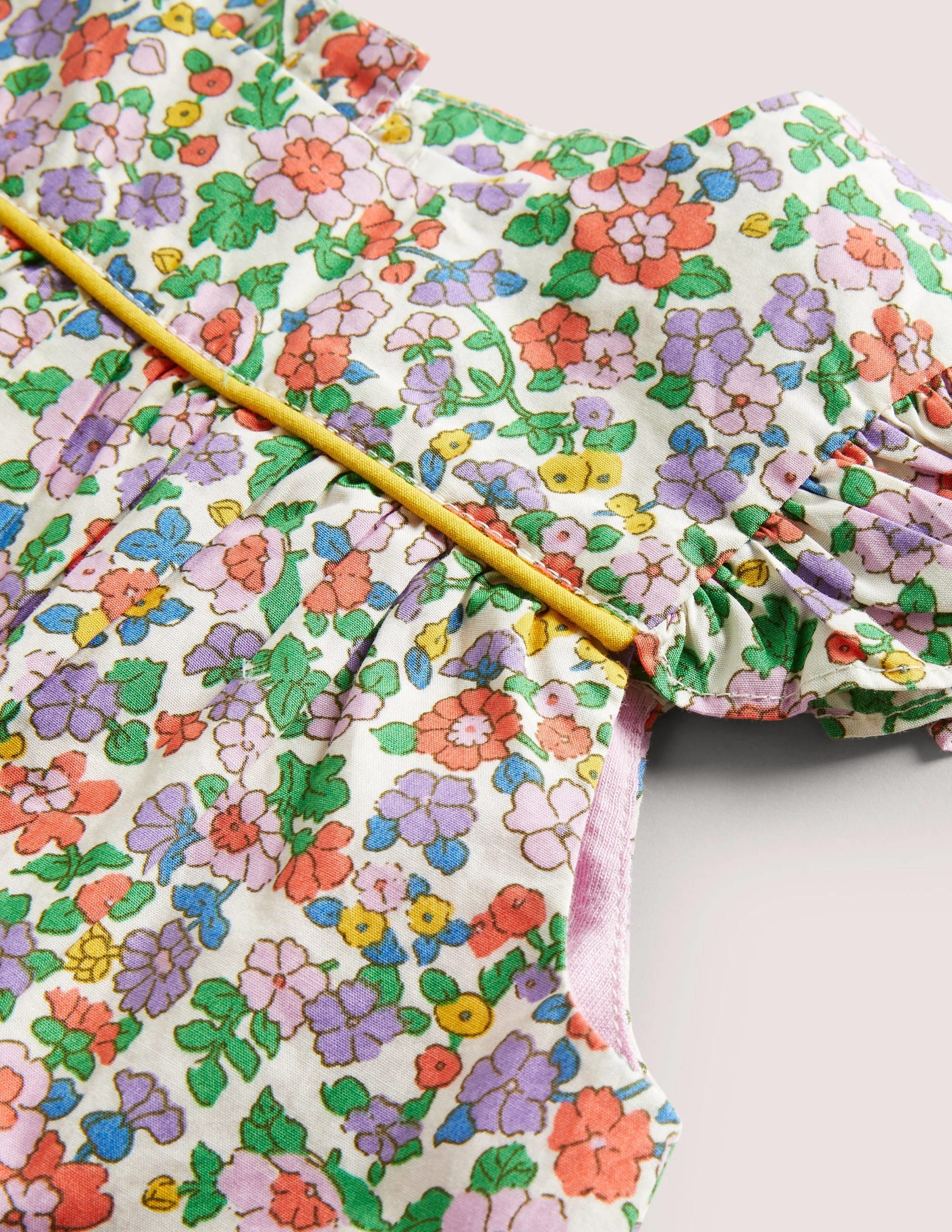 Ruffle Printed Rompers-Aster Purple Floral - Image 3