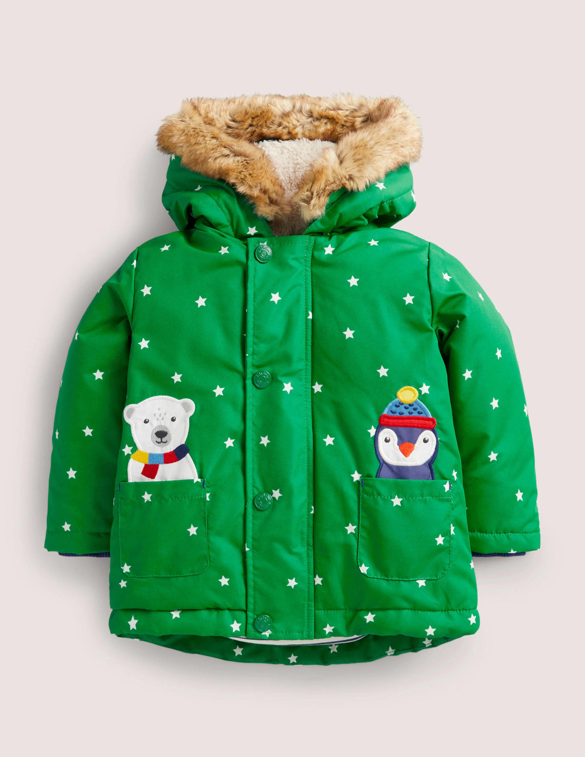 3-in-1 Coat-Highland Green Arctic Animals - Image 1