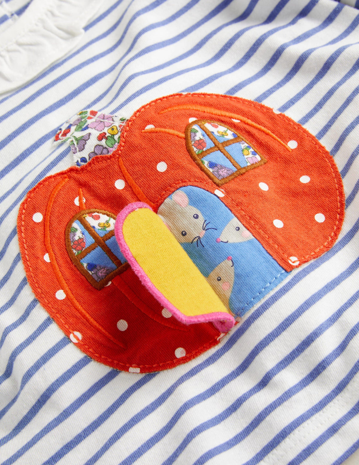 Pumpkin Stripe Lift-the-Flap Halloween Top-Blue/Orange Pumpkin-3
