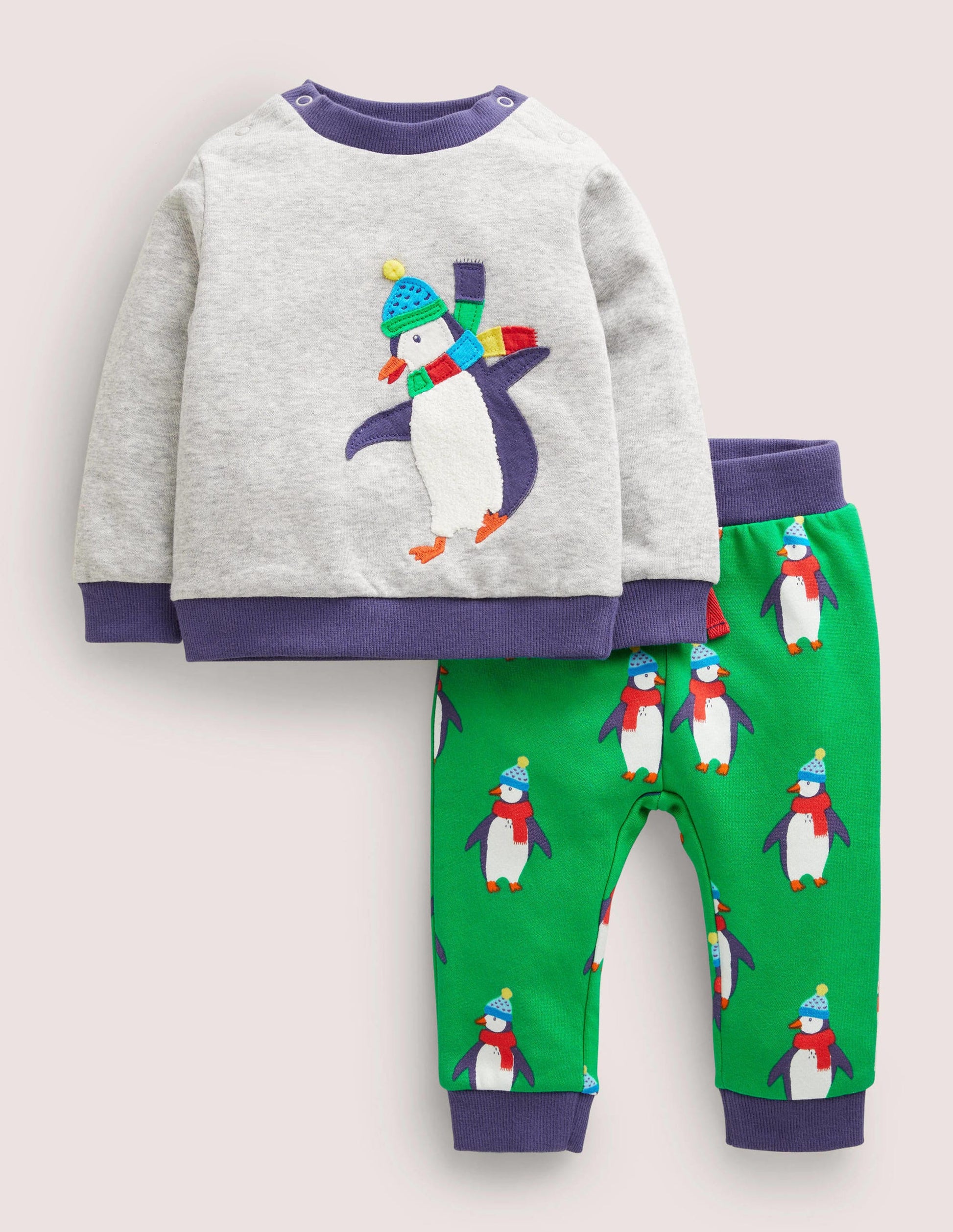 Jersey Sweatshirt Set-Highland Green Penguins-1