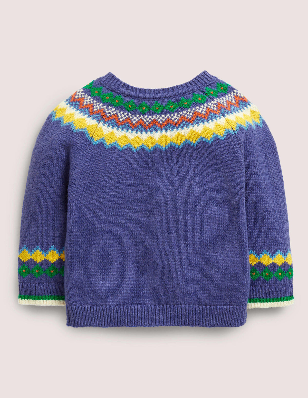 Fair Isle Yoke Cardigan-Starboard Blue Fairisle Fox-2