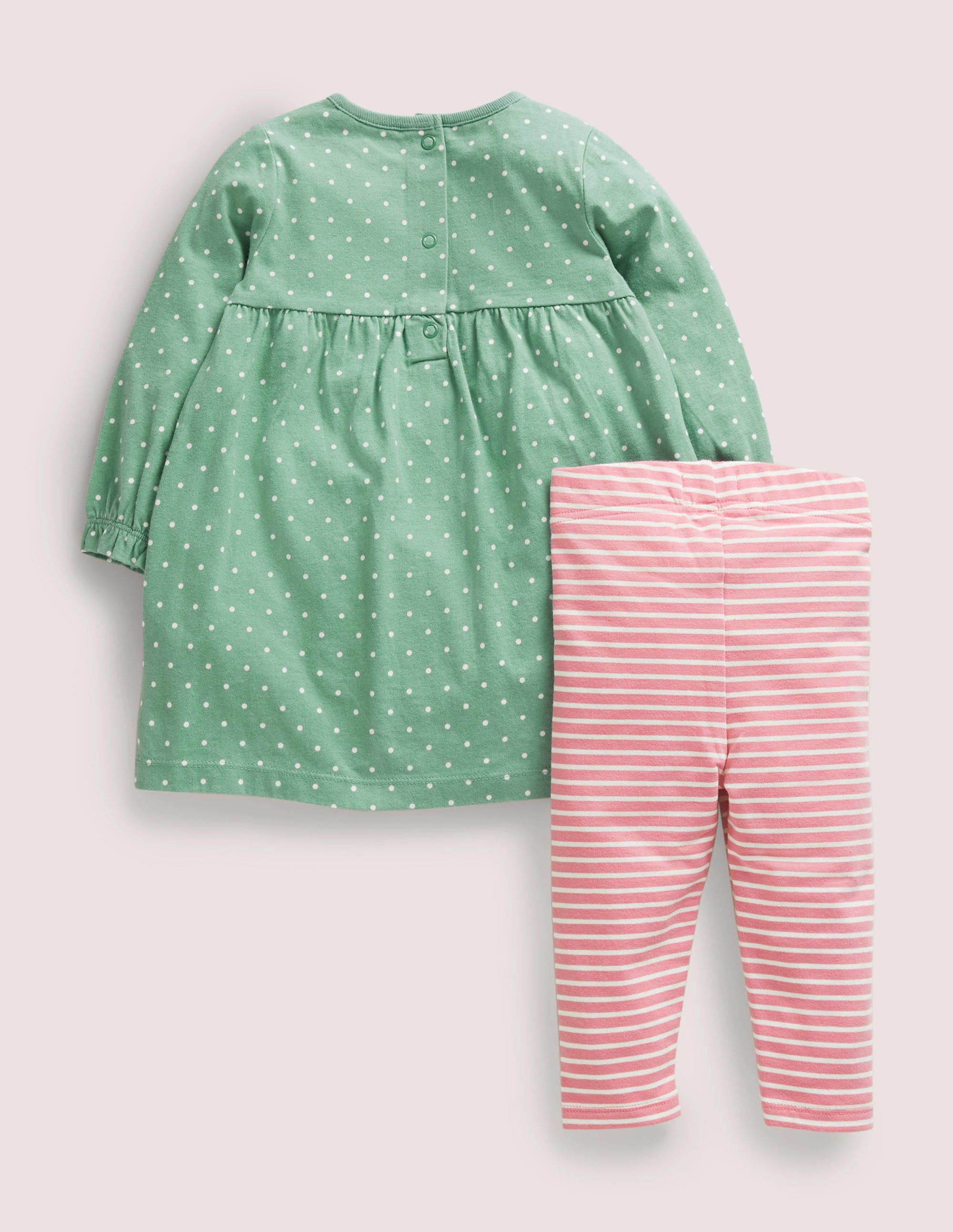 Appliqué Dress and Legging Set-Green Festive Friends - Image 2