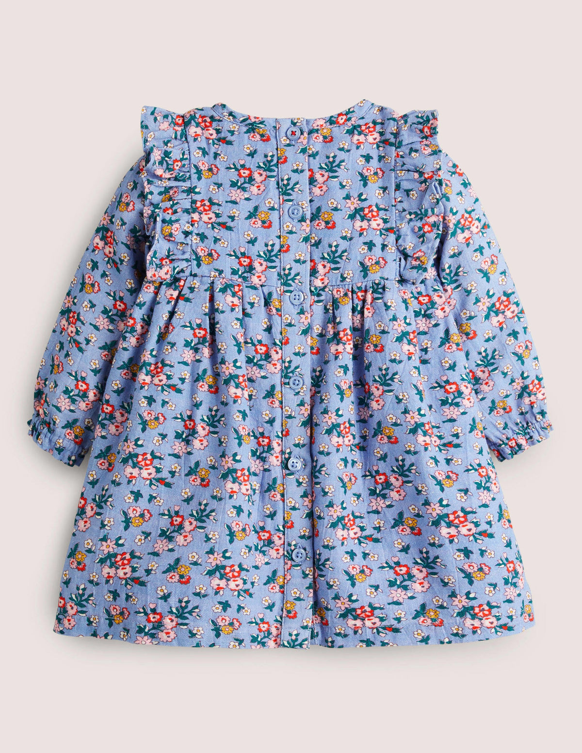 Printed Woven Dress-Dusty Blue Floral - Image 2
