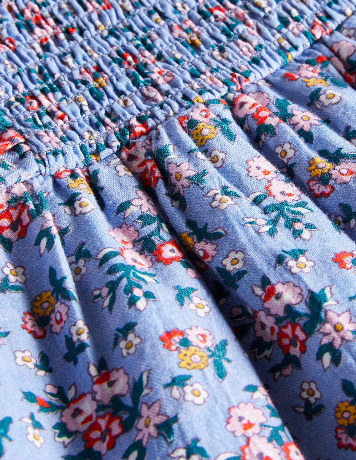 Printed Woven Dress-Dusty Blue Floral - Image 3