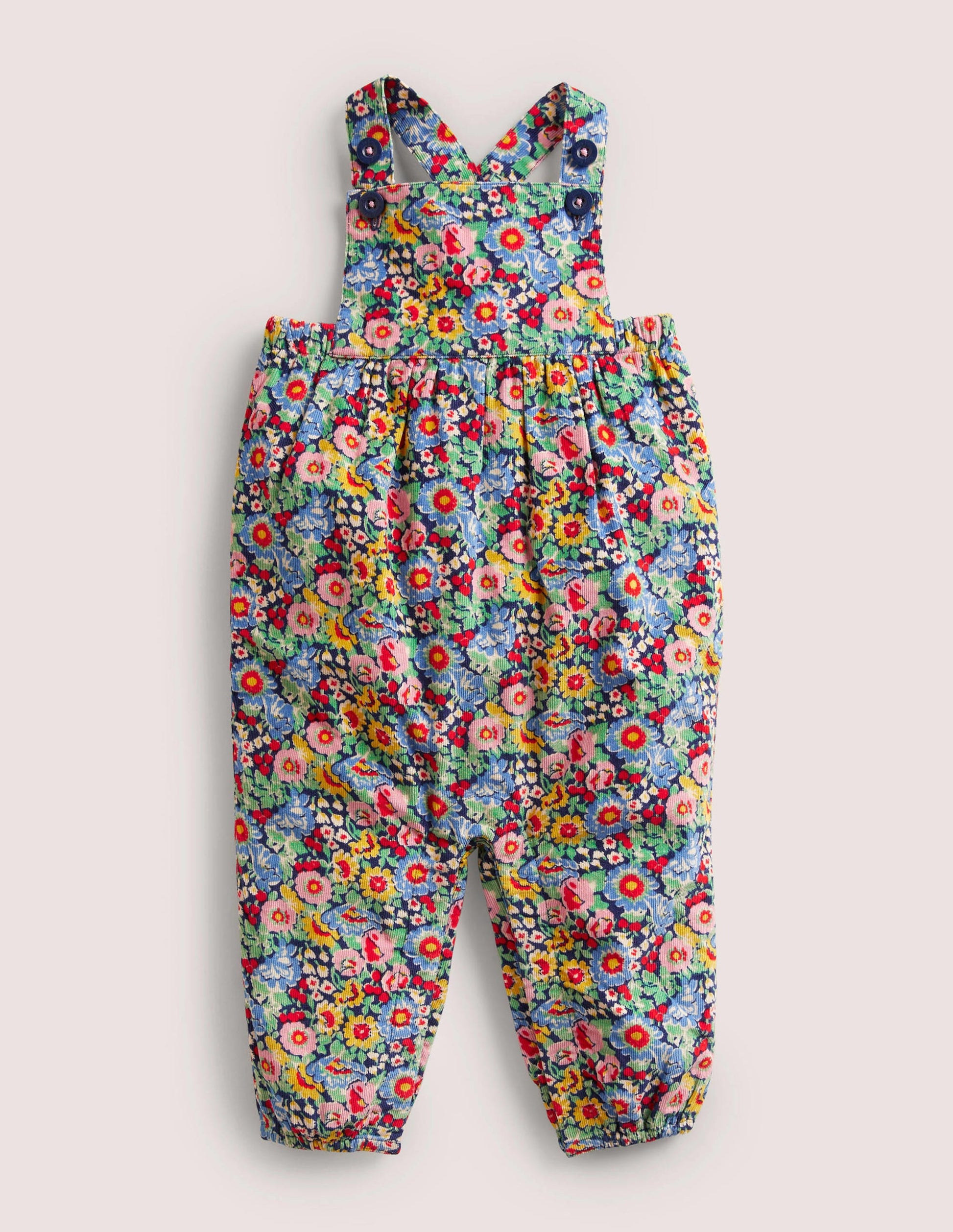 Cord Dungaree-Starboard Blue Floral-1