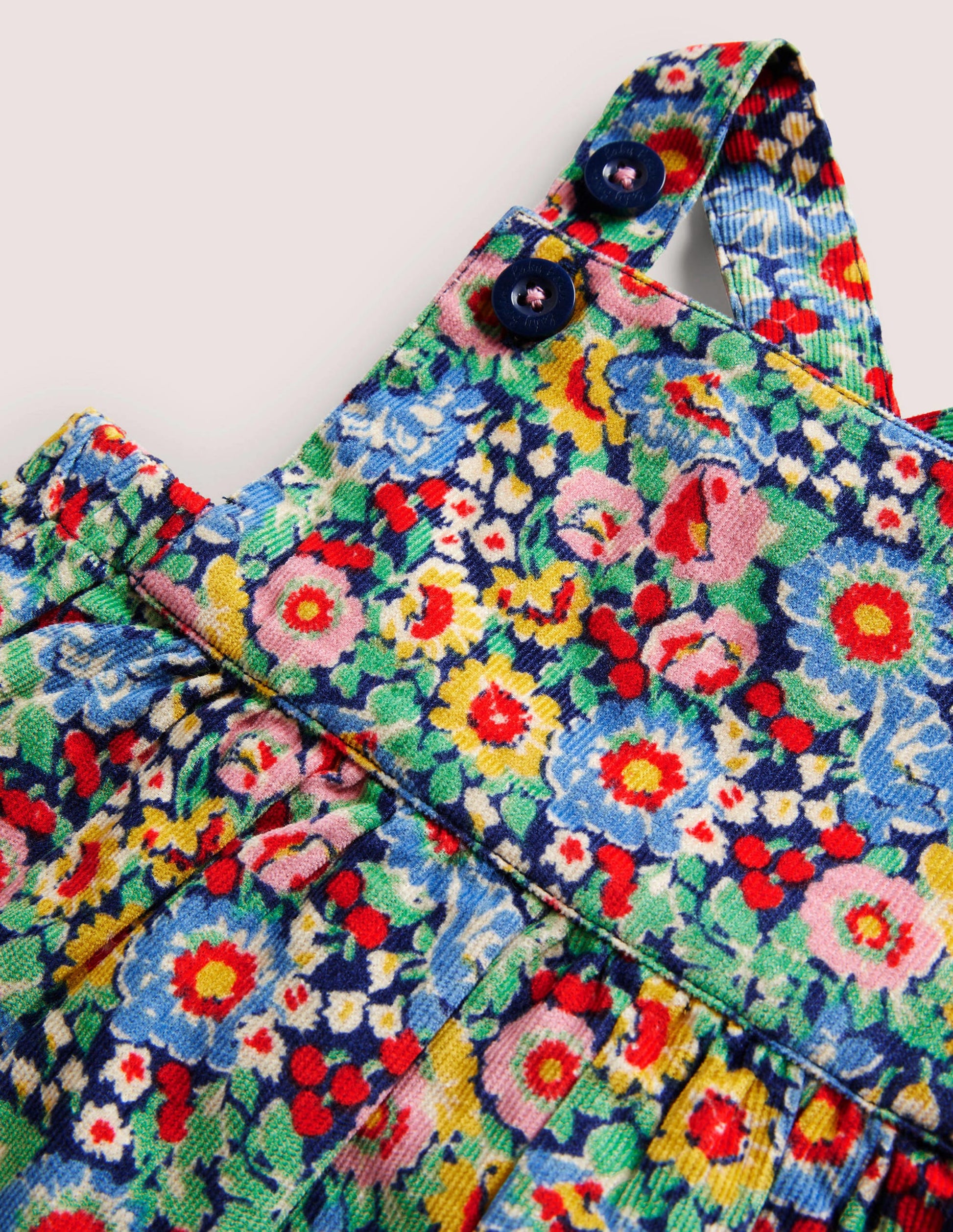 Cord Dungaree-Starboard Blue Floral-3