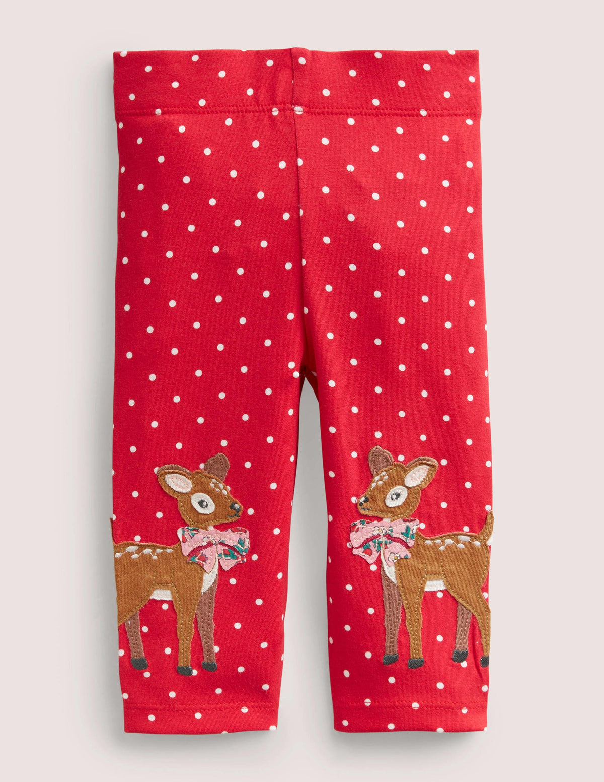 Appliqué Leggings-Rockabilly Red Deers-1