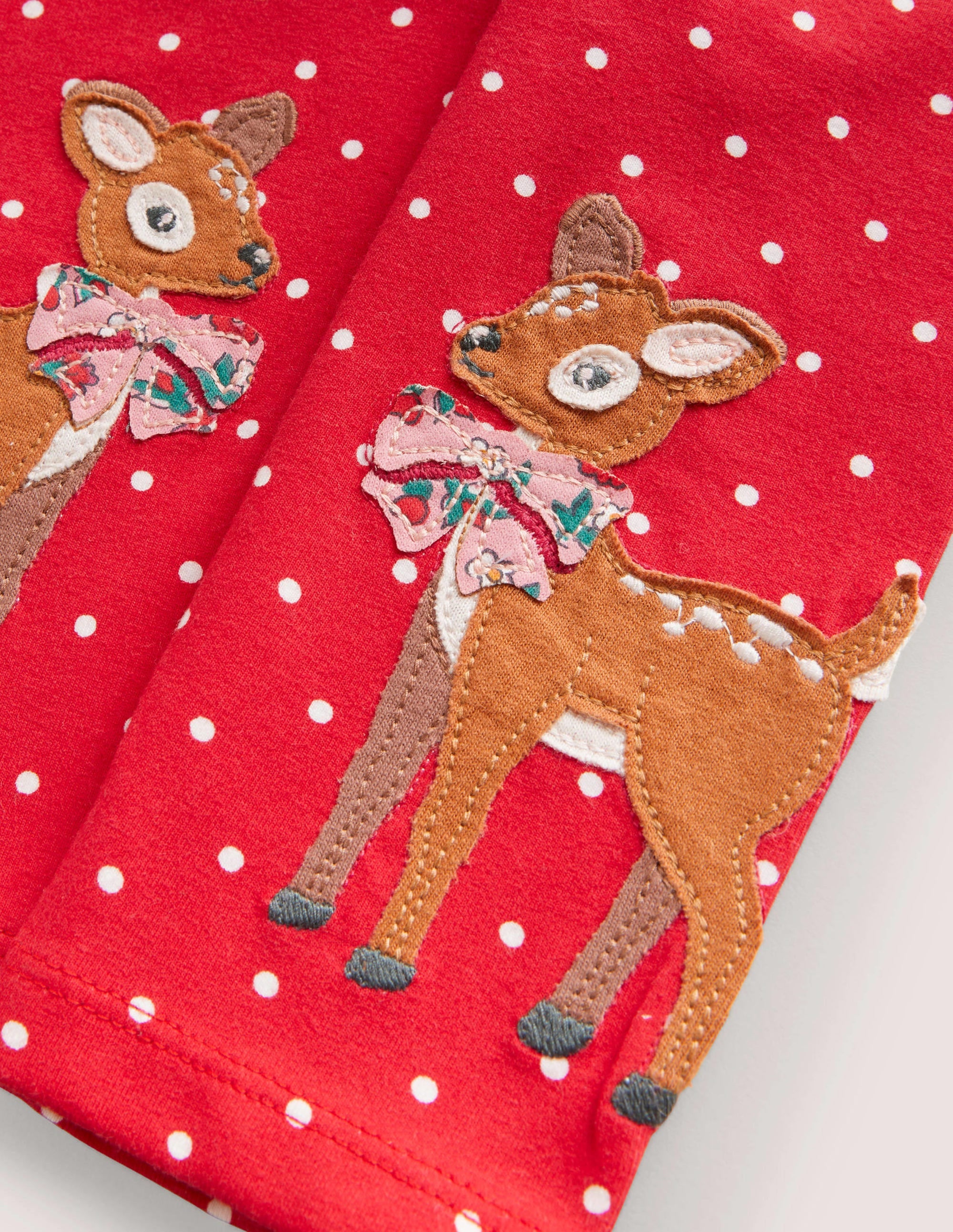 Appliqué Leggings-Rockabilly Red Deers - Image 3