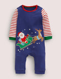 Appliqué Romper-Starboard Blue Festive