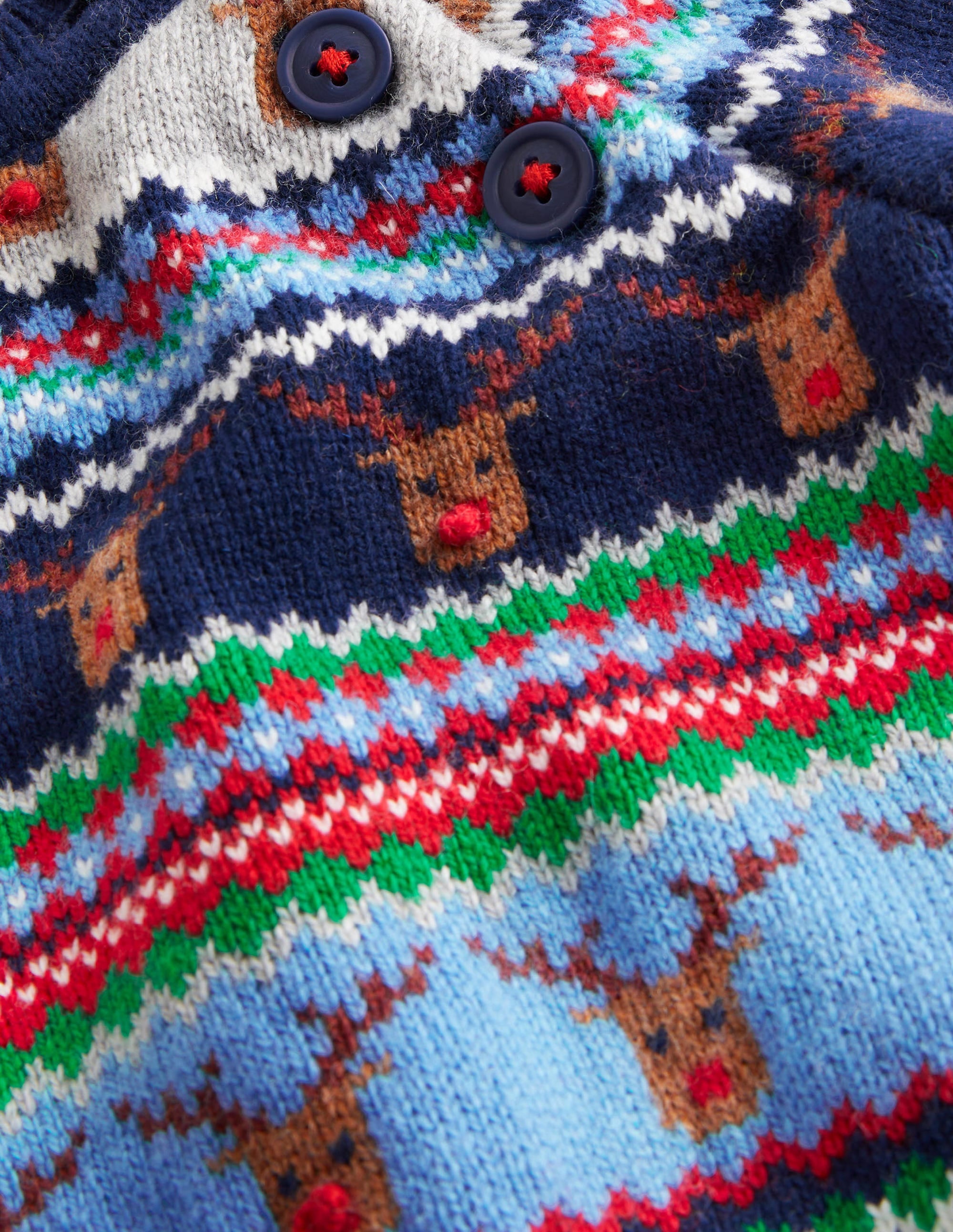 Reindeer Fair Isle Jumper-Grey Marl Reindeers - Image 3