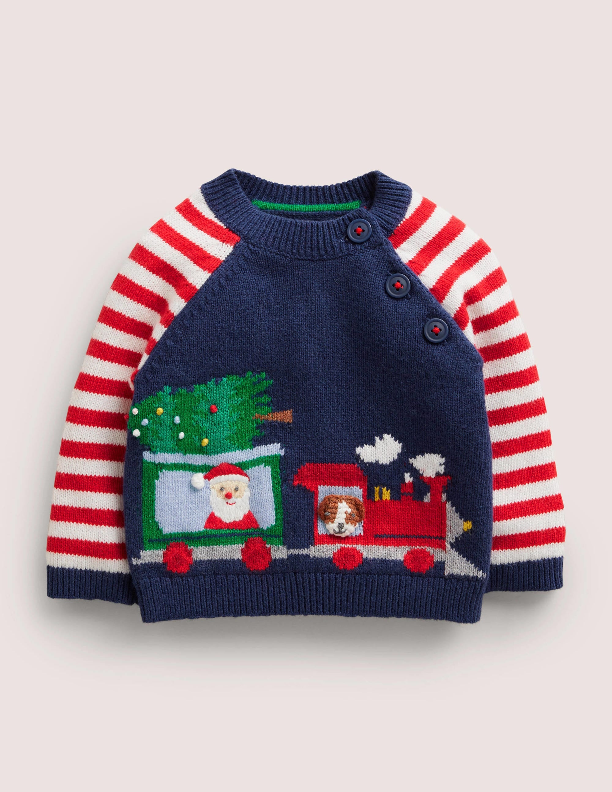 Cosy Fun Jumper-College Navy Train - Image 1