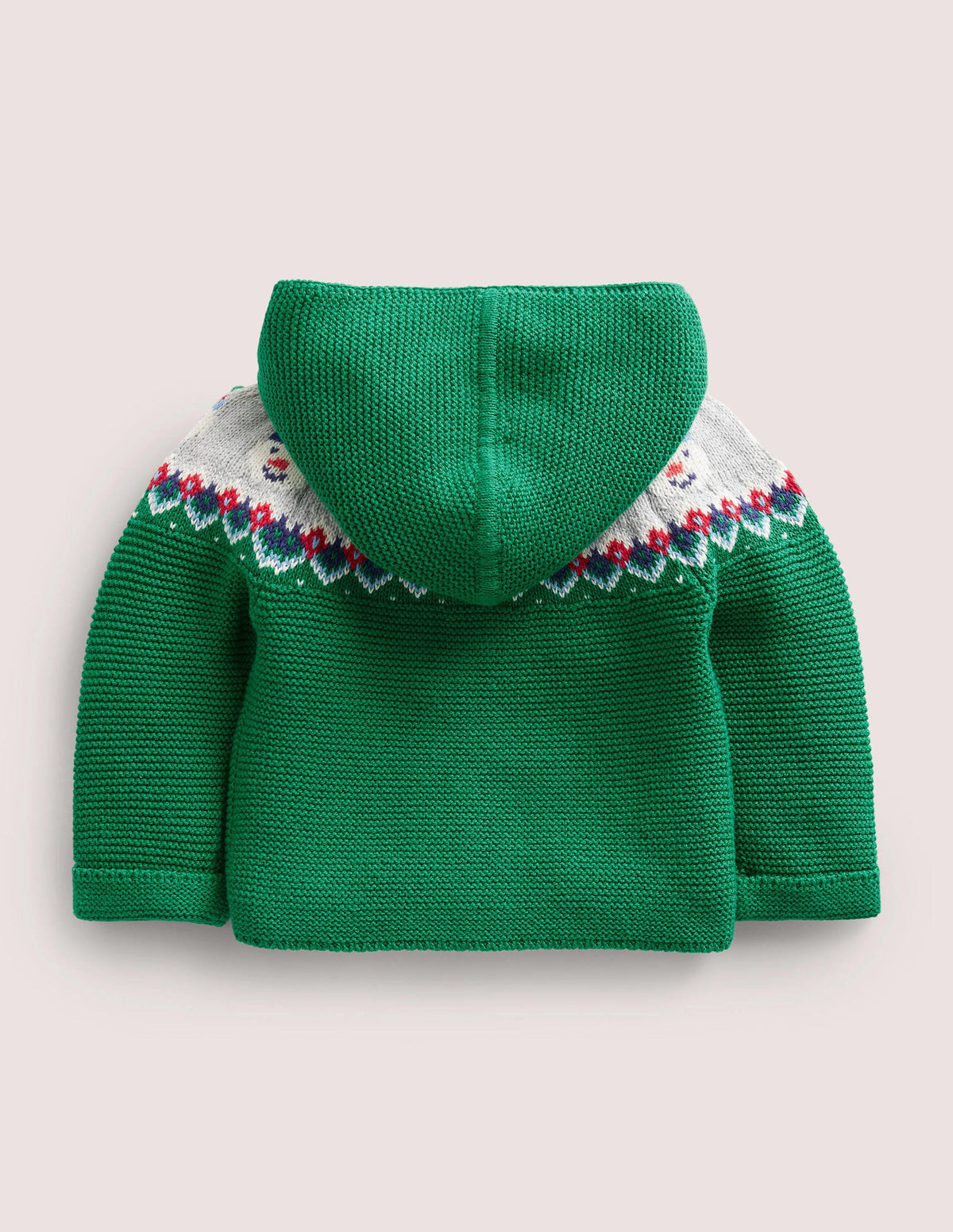 Fair Isle Knitted Jacket-Green Snowman Fair Isle-2