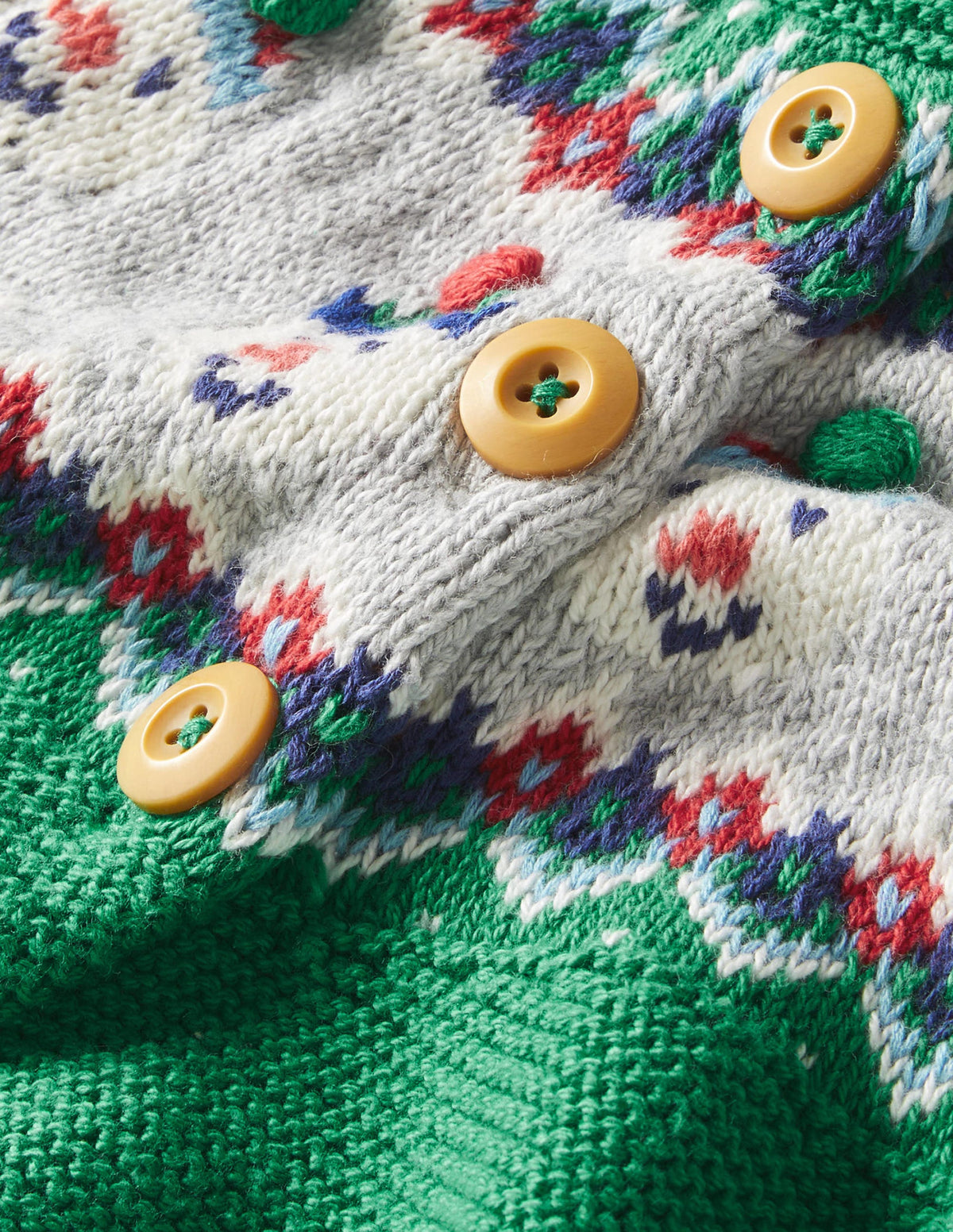 Fair Isle Knitted Jacket-Green Snowman Fair Isle-3