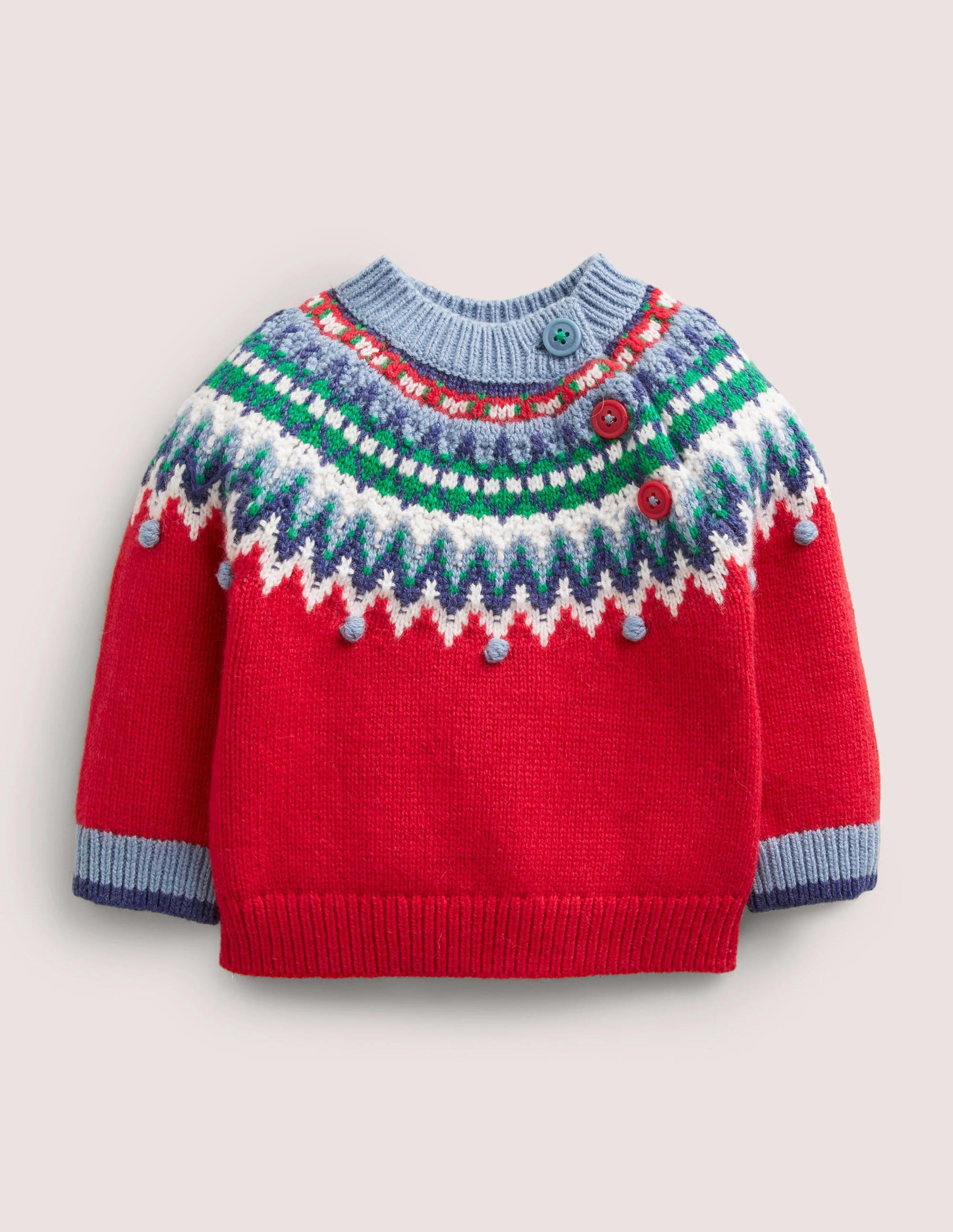Fun Fair Isle Jumper-Rockabilly Red Fairisle - Image 1