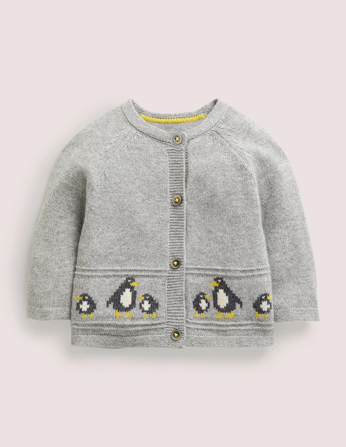 Newborn Fair Isle Cardigan-Silver Marl Penguins - Image 1