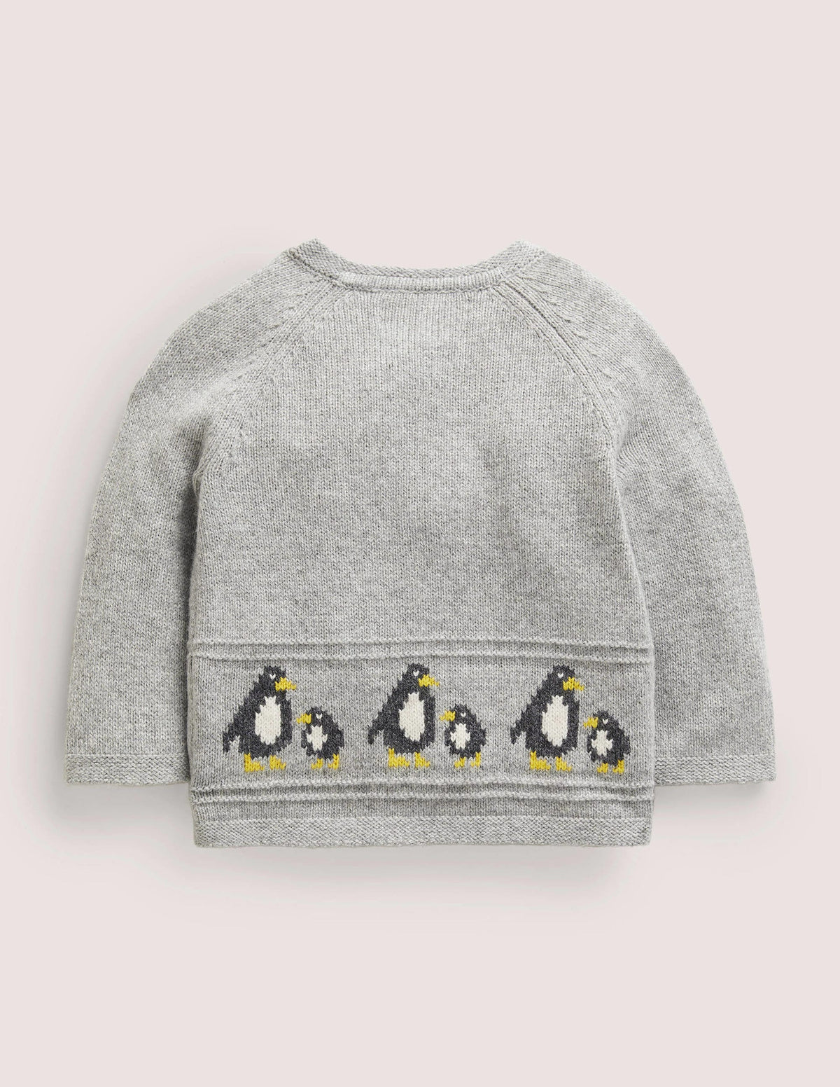 Newborn Fair Isle Cardigan-Silver Marl Penguins-2