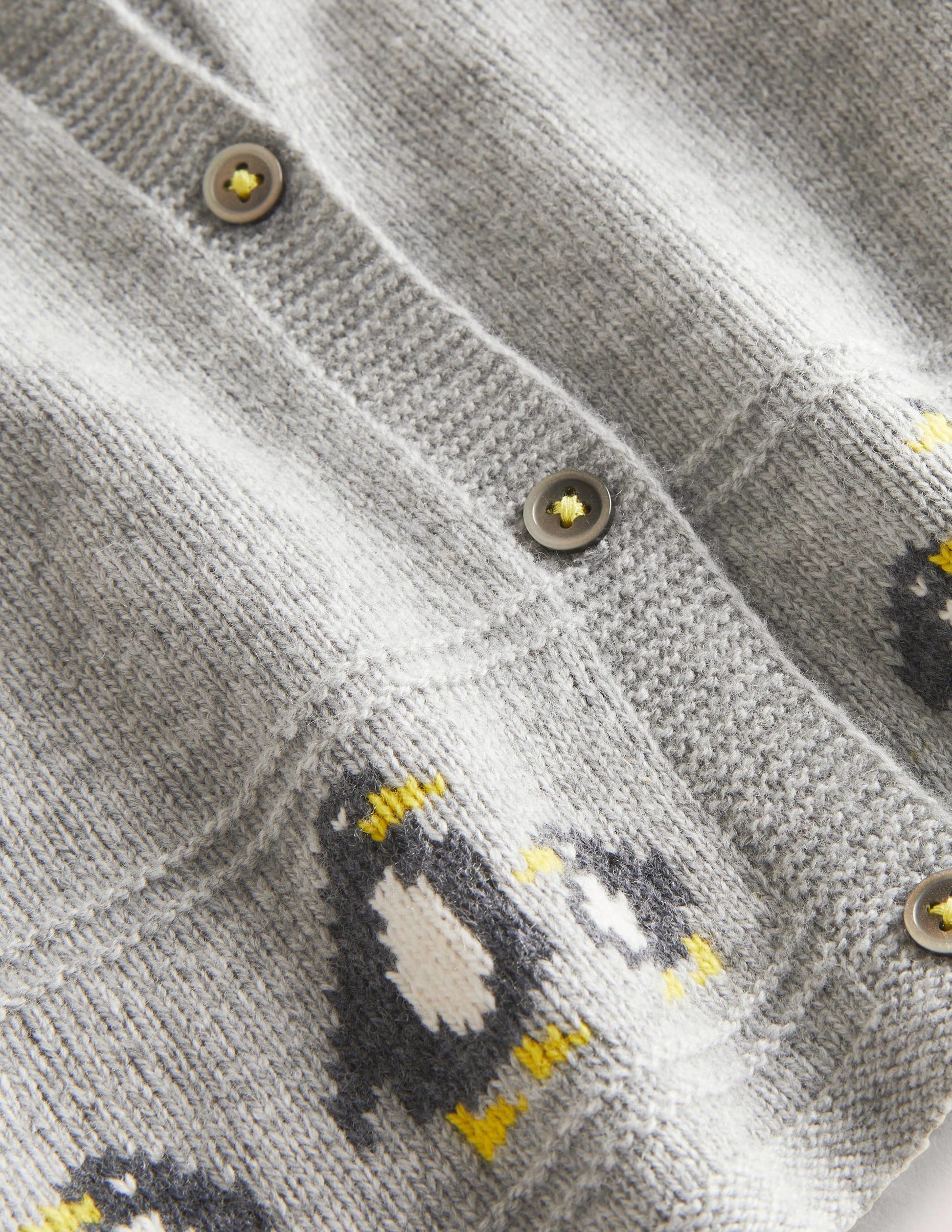 Newborn Fair Isle Cardigan-Silver Marl Penguins-3
