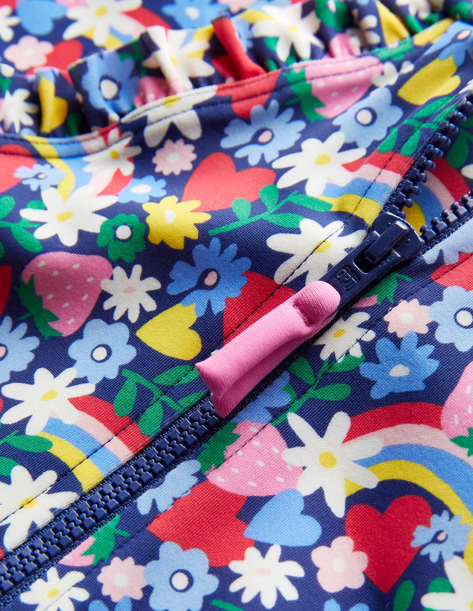 Long Sleeve Frilly Swimsuit-Starboard Rainbow Ditsy - Image 3