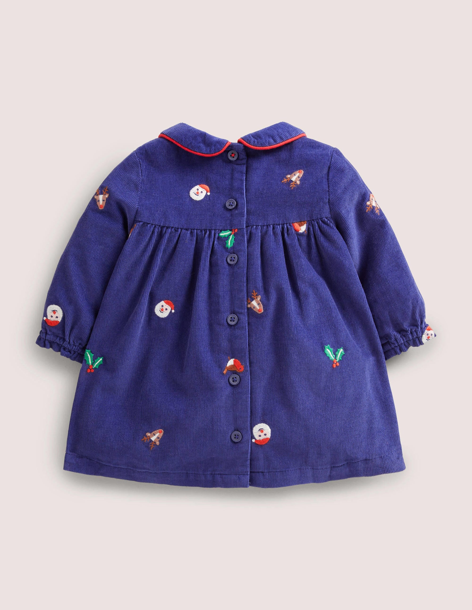 Woven Embroidered Dress-Starboard Blue Festive - Image 2