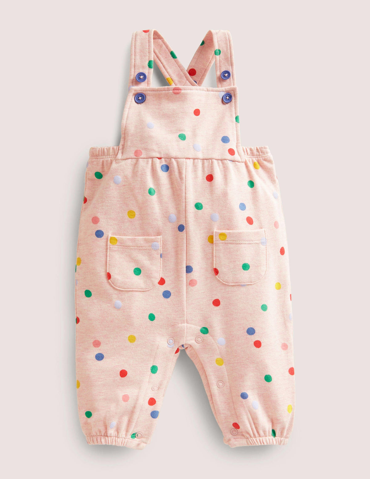 Jersey Dungaree-Pink Marl Painted Spot-1
