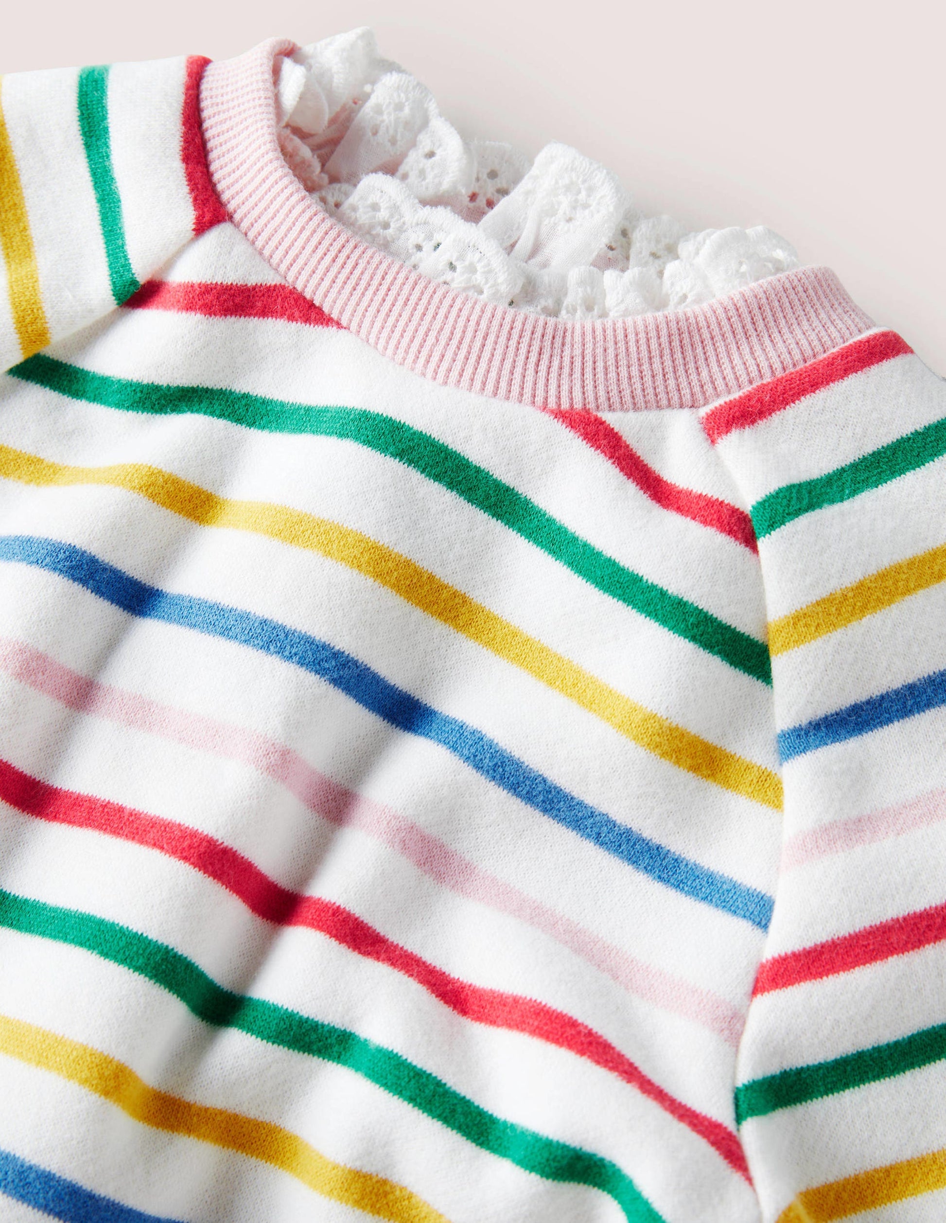 Jersey Ruffle Romper-Multi Stripe-3