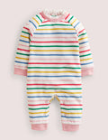 Jersey Ruffle Romper-Multi Stripe