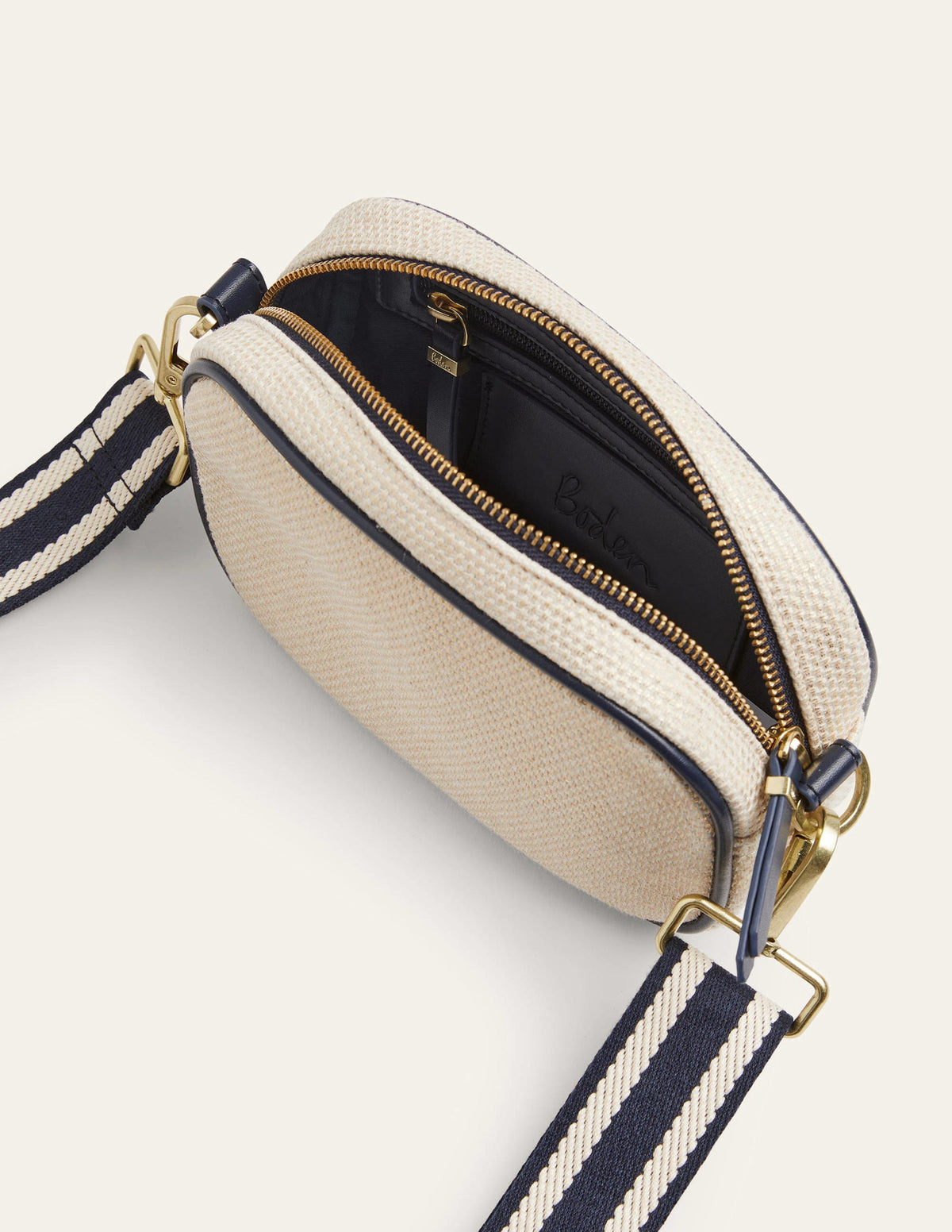 Canvas Crossbody Bag-Gold Metallic - Image 2
