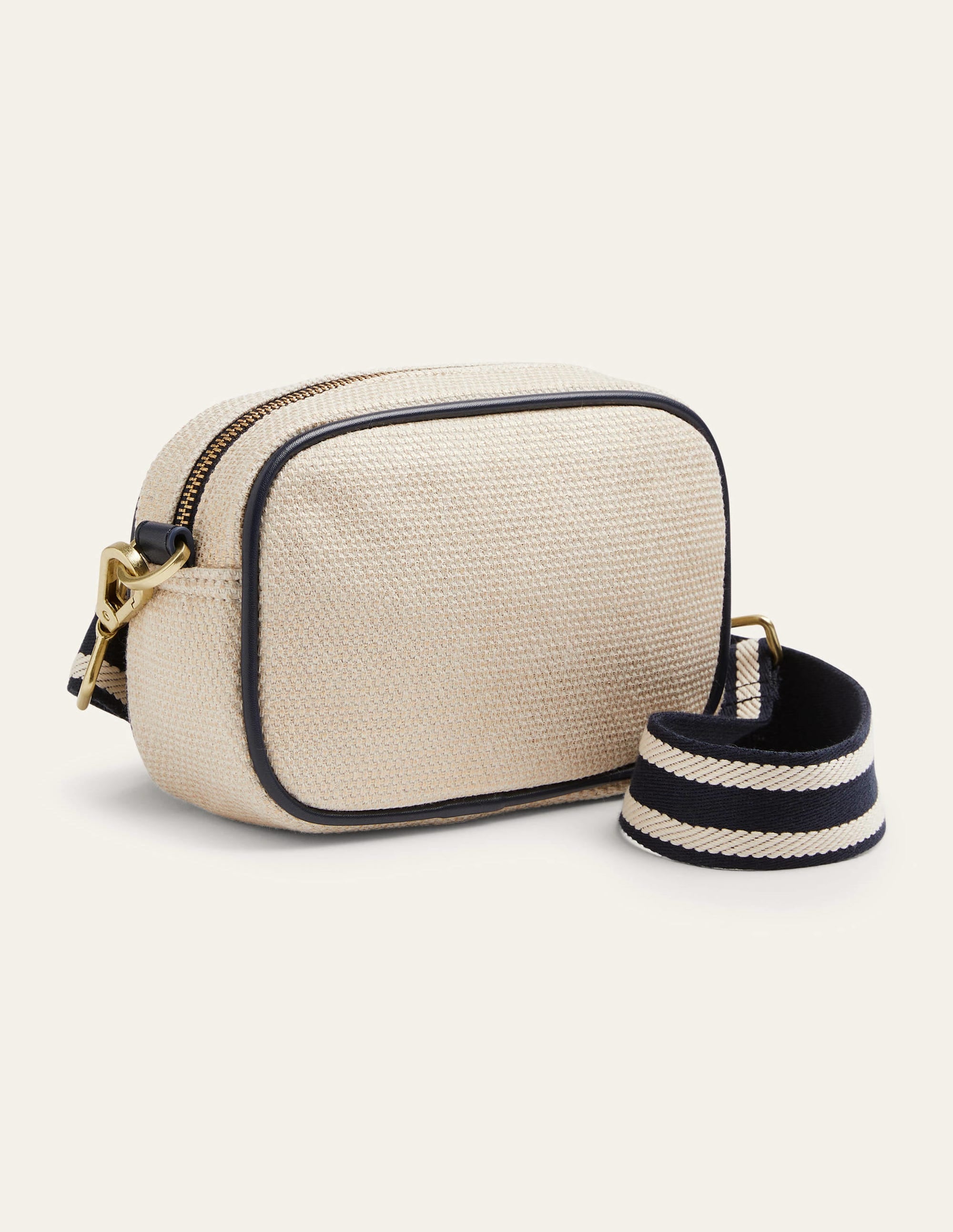 Canvas Crossbody Bag-Gold Metallic - Image 3