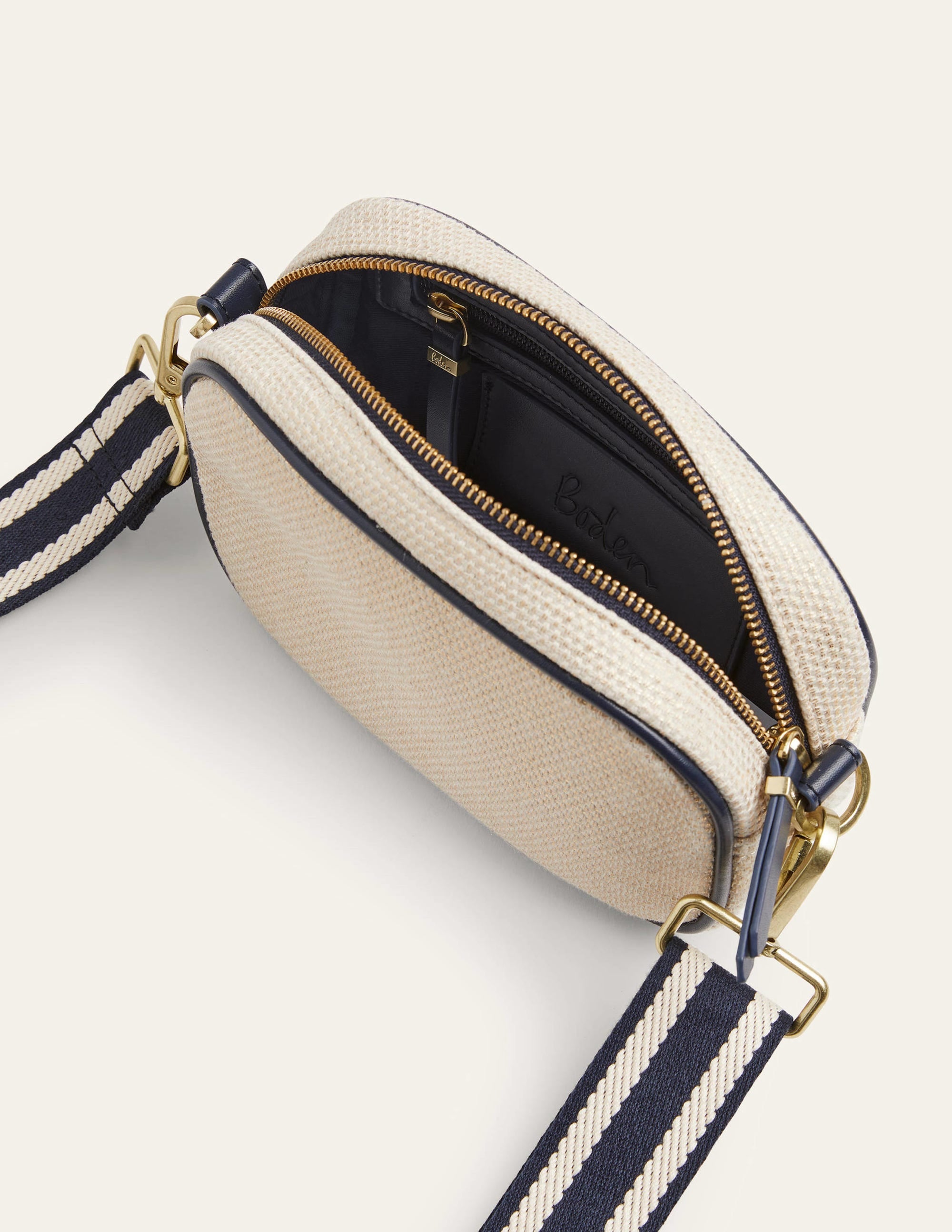 Canvas Crossbody Bag-Gold Metallic - Image 4
