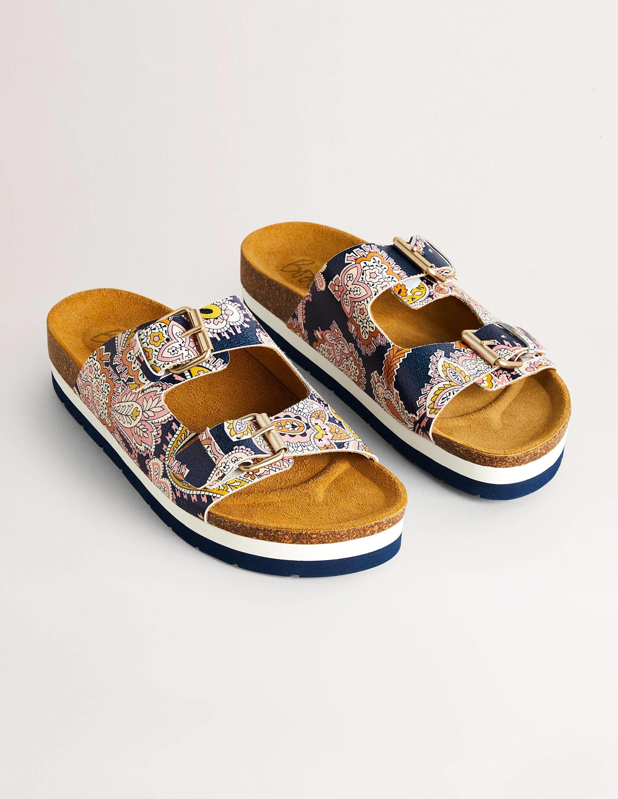 Ottoline Sandals-French Navy, Paisley Bud - Image 2
